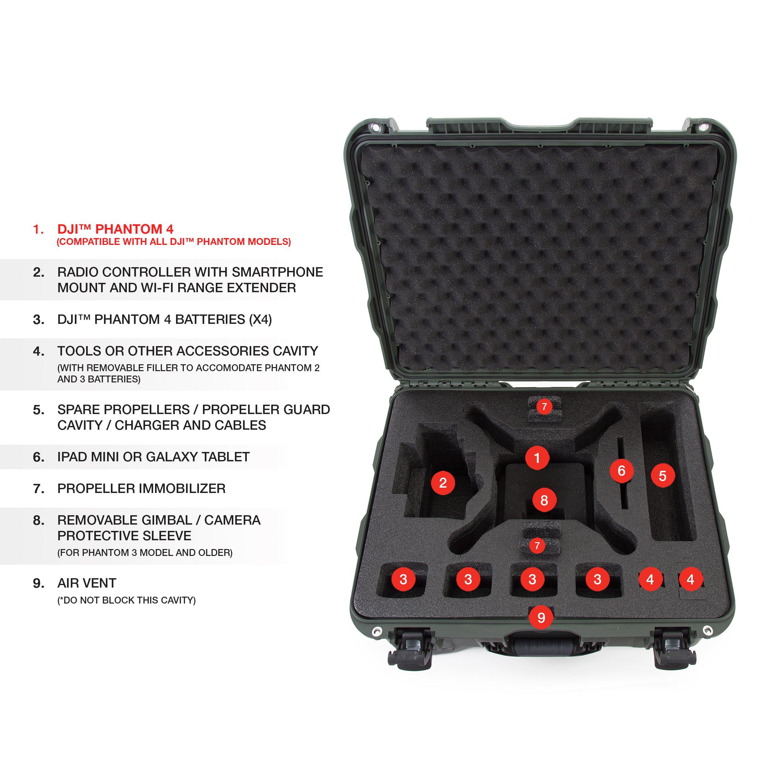 Nanuk Nanuk 950 Waterproof Hard Case with Foam Insert for DJI Phantom 4 RTK - Olive