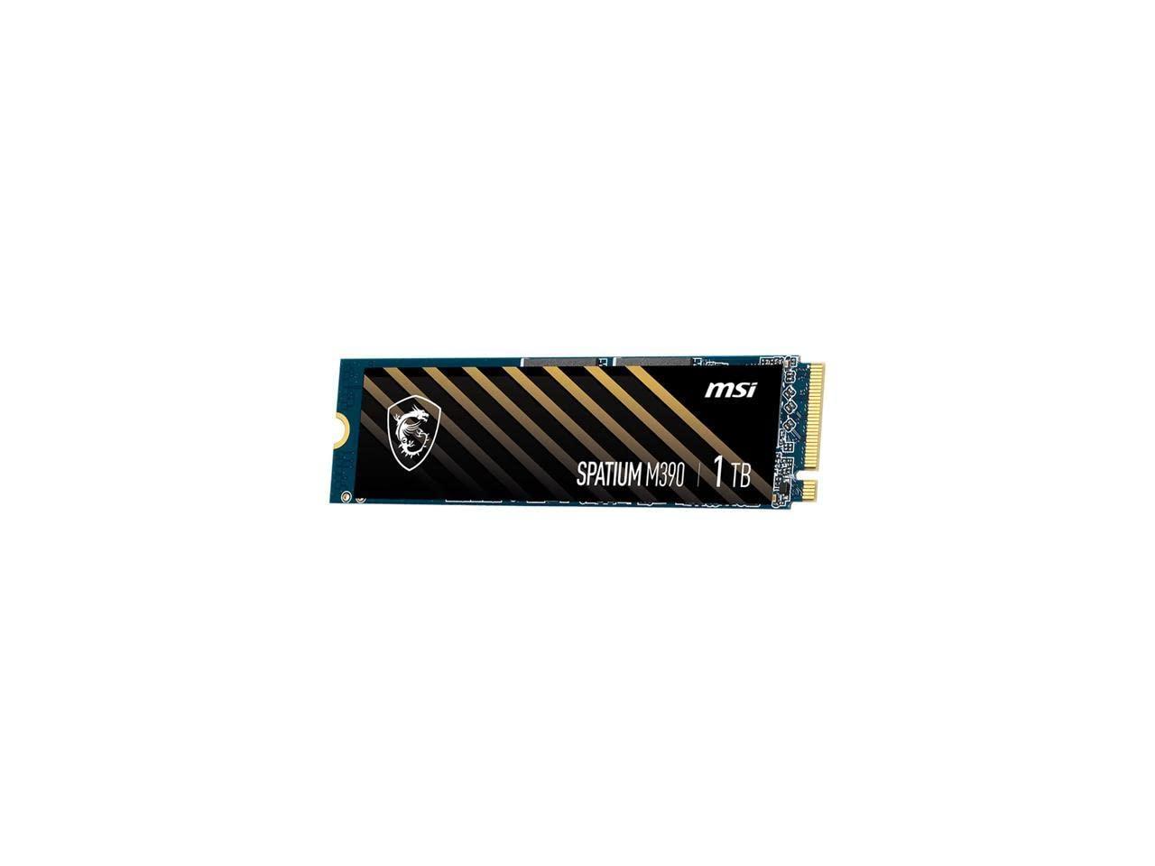 MSI MSI SPATIUM M390 NVMe M.2 1TB Internal Gaming SSD PCIe Gen3 up to 3300MB/s 3D NAND Up to 1200 TBW