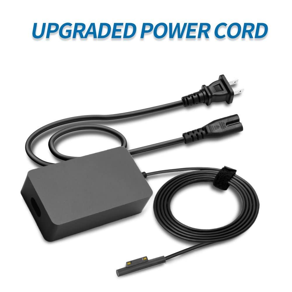 SLRIOYS Surface Charger Fit for Microsoft Surface Pro 3 Pro 4 Pro 5 Pro 6 Pro 7 Pro 8 Pro 9 Pro X Surface Laptop 4, 3, 2, 1, Surface Laptop Studio Surface Book Surface Tablet Windows Power Adapter Cord 65W