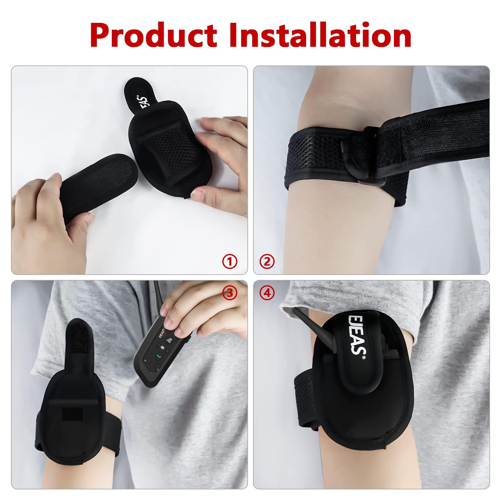 EJEAS EJEAS V6C Professional Football Referee Bluetooth Intercom, 2 People Wireless Bluetooth Headset with Running Armband for Soccer Hockey Rugby Sports (2 Pack)