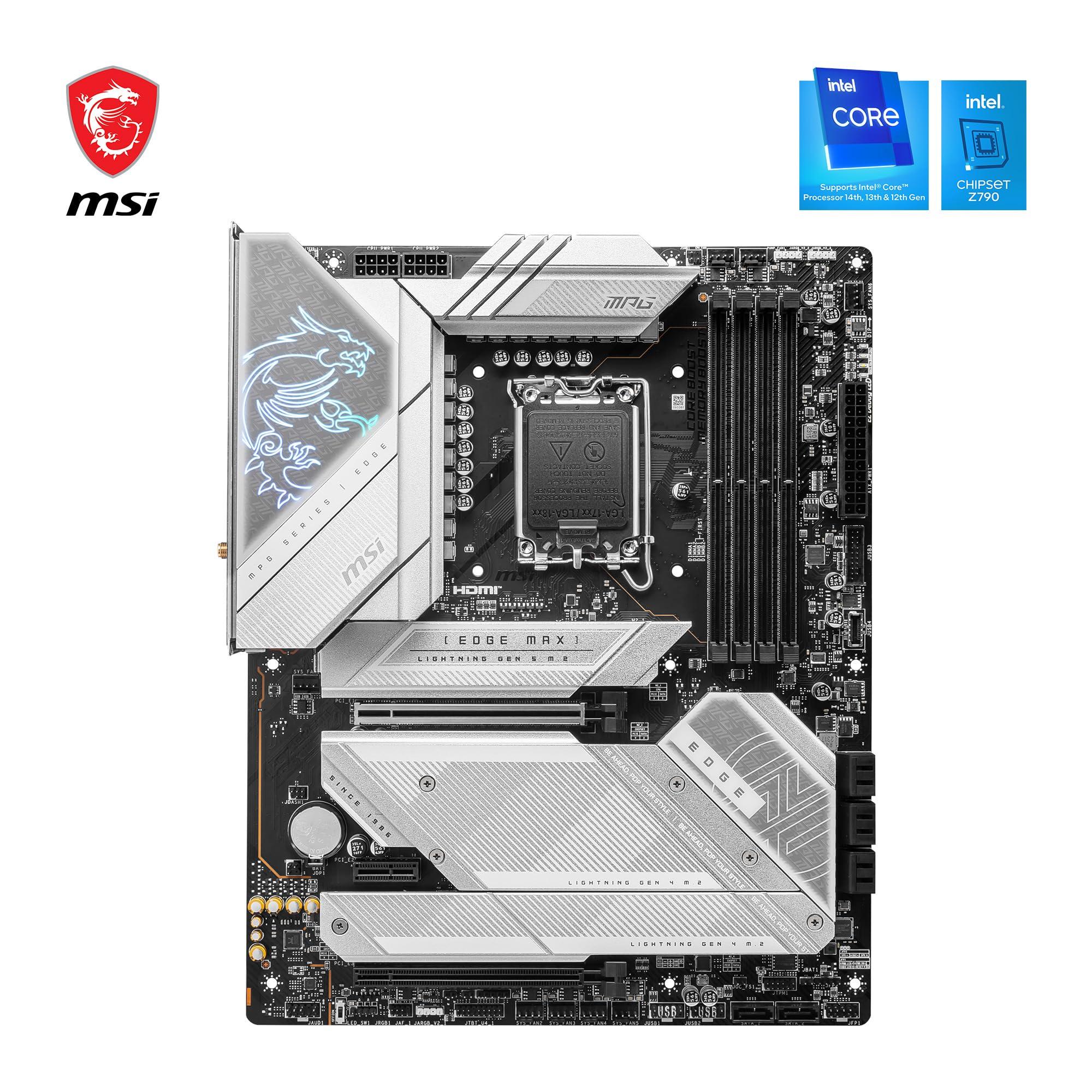 MSI MSI MPG Z790 Edge TI MAX WiFi Gaming Motherboard (Supports 12th/13th Gen Intel Processors, LGA 1700, DDR5, PCIe 5.0, M.2, 2.5Gbps LAN, USB 3.2 Gen2, Wi-Fi 7, ATX)
