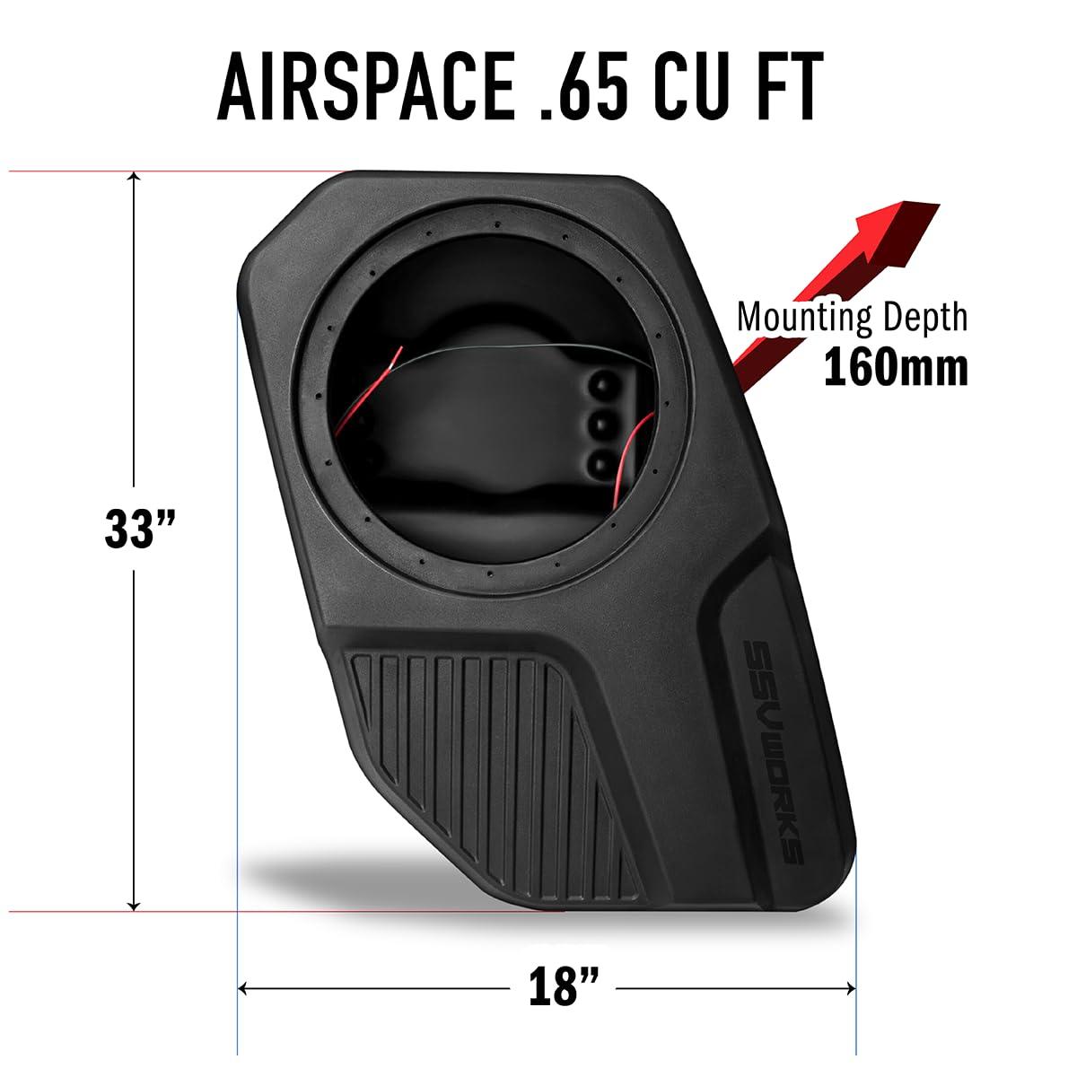 SSV Works SSV Works BR-DS10, 10" Subwoofer Enclosure, Factory Fit for 2021-2024 4-Door Ford Bronco (BR-DS10U (Unloaded))
