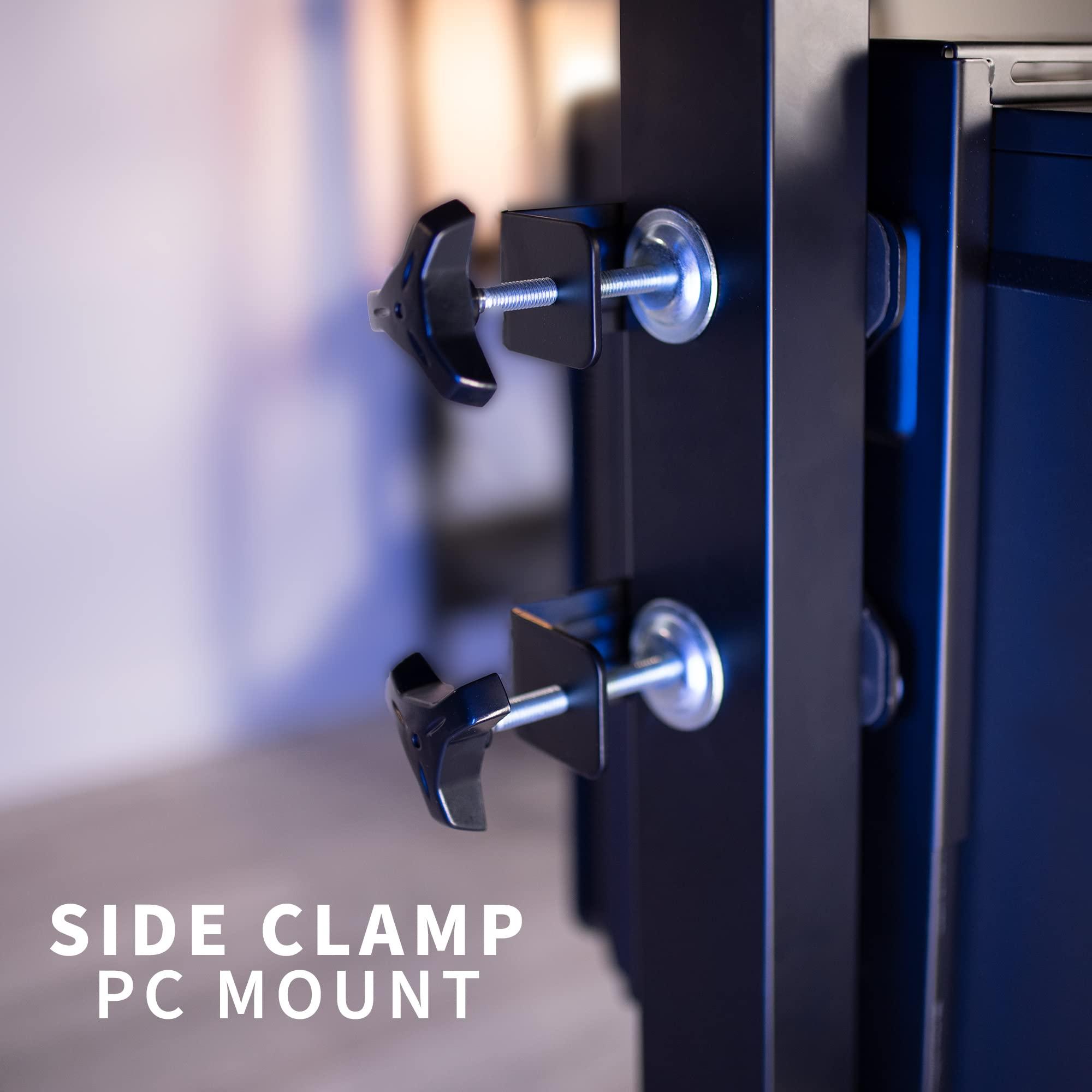 VIVO VIVO Adjustable Clamp-on Desk Leg PC Mount, Under Desk PC Bracket, Computer Case CPU Holder with Tool-Free Installation, Black, MOUNT-PC01C