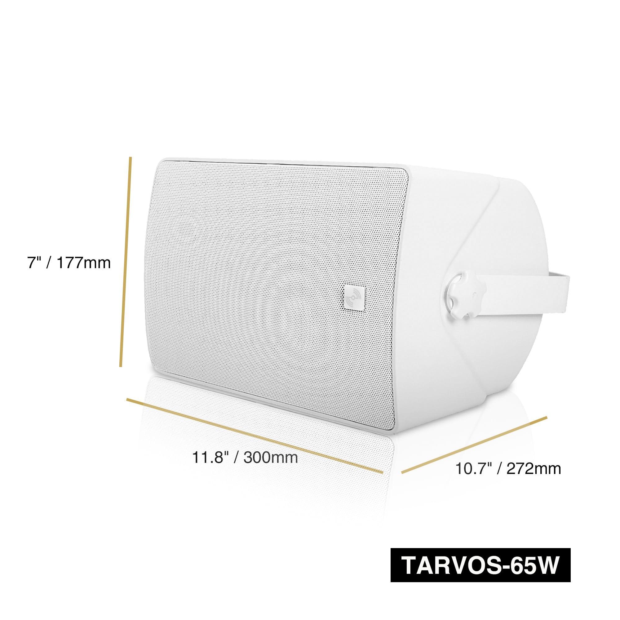 Sound Town Sound Town Pair of 6.5" Weather-Resistant Surface-Mount Speaker, Indoor/Outdoor, 70V/100V/8ohm, for Home & Commercial Installation, White (TARVOS-65W-PAIR)