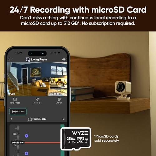 WYZE WYZE Cam v4, 2.5K QHD WiFi Indoor/Outdoor Smart Home Security Camera, Pet/Baby Monitor, Motion Activated Spotlight/Siren, Color Night Vision, 2-Way Audio, Works with Alexa & Google, Free Expert Help