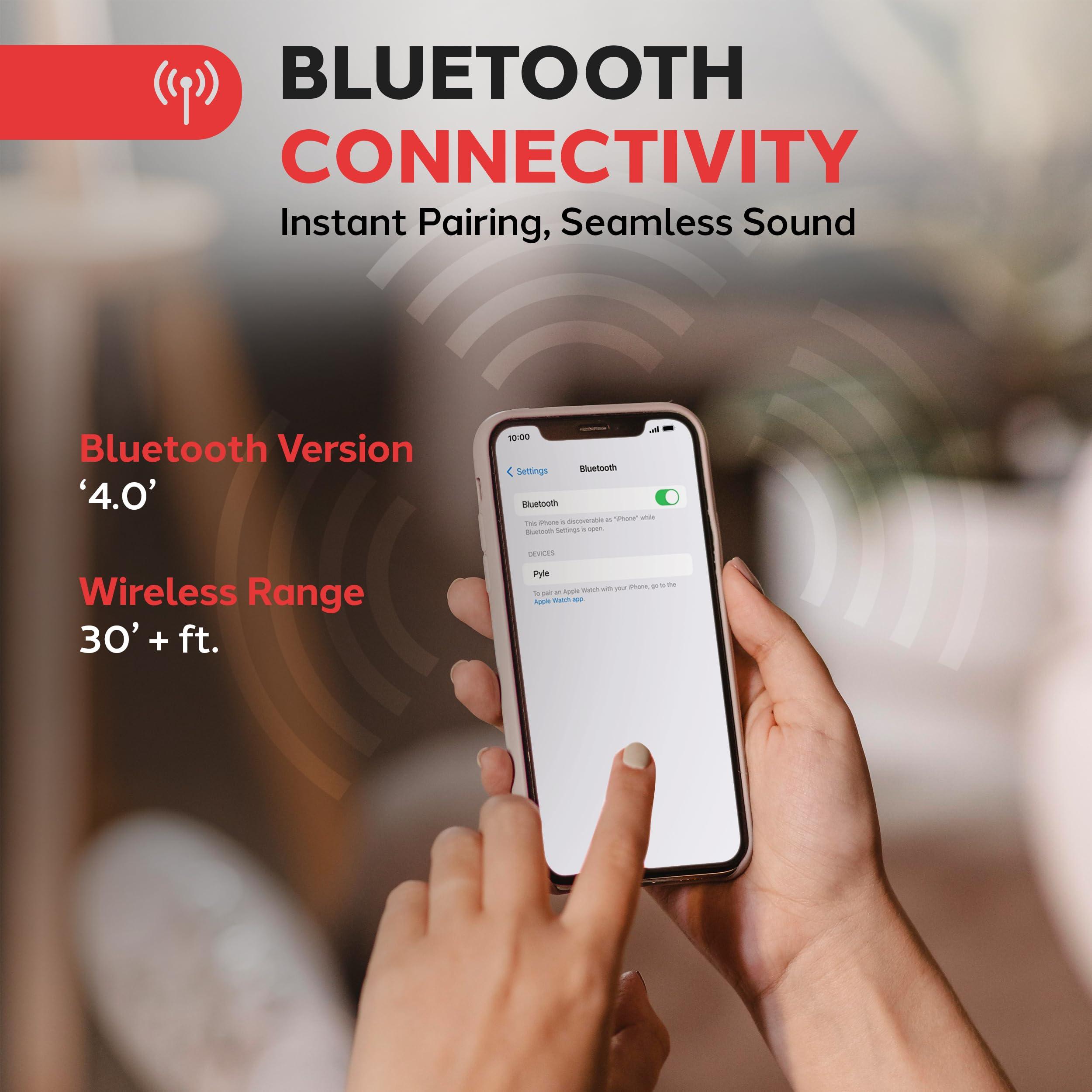 Pyle Pyle 4\" In-Ceiling In-Wall Speakers - 320 Watts Max, 2-Way Stereo Sound, Flush Design w/ BT Wireless Receiver, LED Light, & Spring Loaded For Easy Installation- PDIC4CBTL4B (4 Speakers)