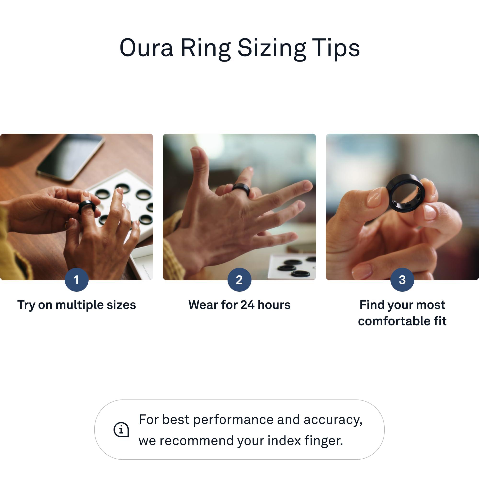 OURA Oura Ring Gen3 Heritage - Silver - Size 12 - Smart Ring - Size First with Oura Ring Gen3 Sizing Kit - Sleep Tracking Wearable - Heart Rate - Fitness Tracker - 5-7 Days Battery Life