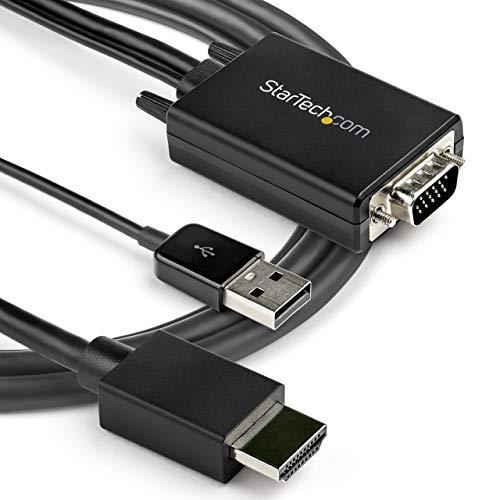 StarTech StarTech.com 6ft VGA to HDMI Converter Cable with USB Audio Support & Power - Analog to Digital Video Adapter Cable to Connect a VGA PC to HDMI Display - 1080p Male to Male Monitor Cable (VGA2HDMM2M)