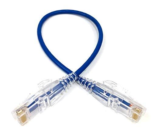 MICRO CONNECTORS MICRO CONNECTORS 1 Foot Cat6A Ultra Slim Patch 28AWG Cable-Blue (E09-001BL-SLIM)