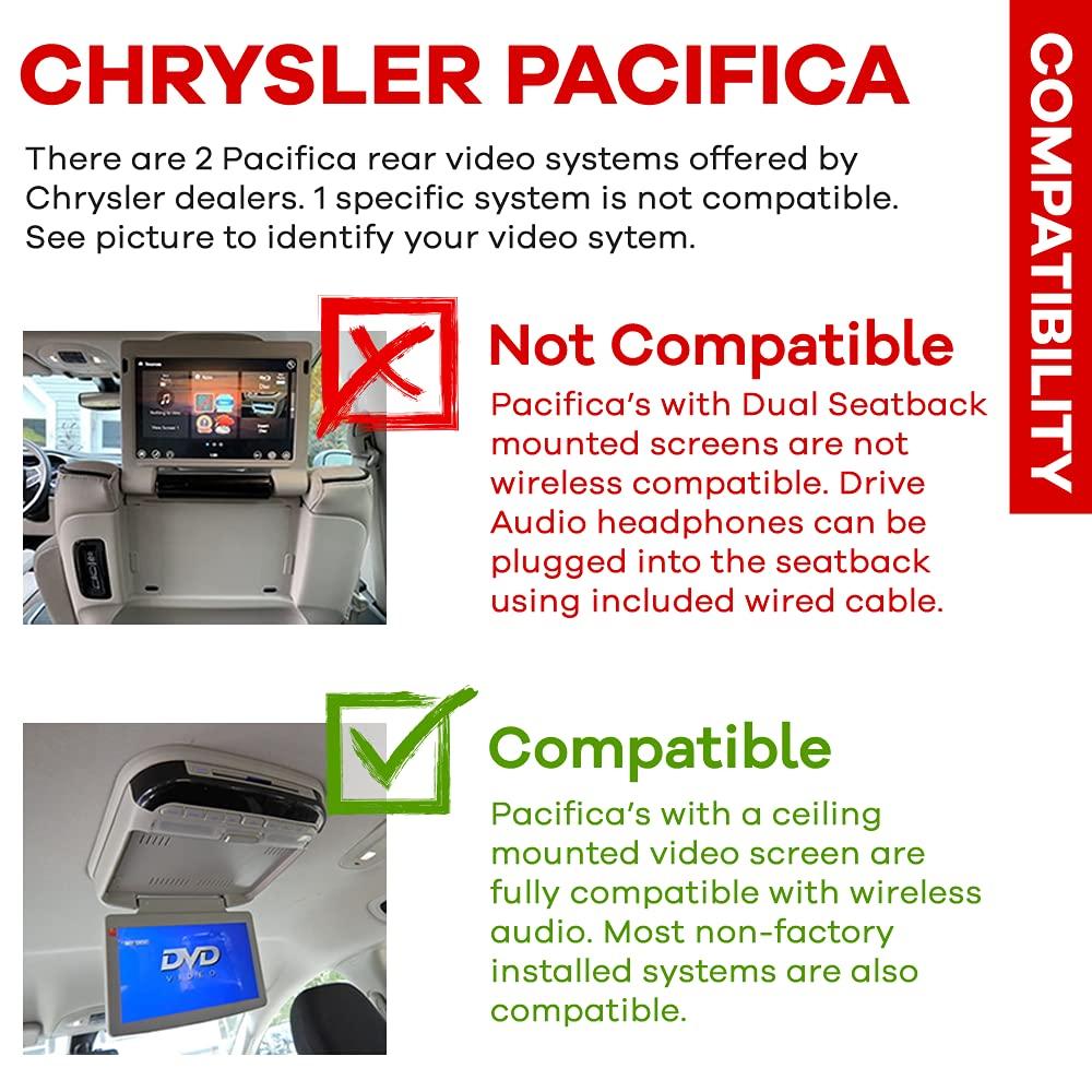 DRIVE AUDIO DRIVE AUDIO Headphone Compatible with Dodge & Chrysler uConnect VES Car OEM Video Systems Headset fits Town and Country Grand Caravan Durango Journey Ram Commander Grand Cherokee Patriot Wrangler