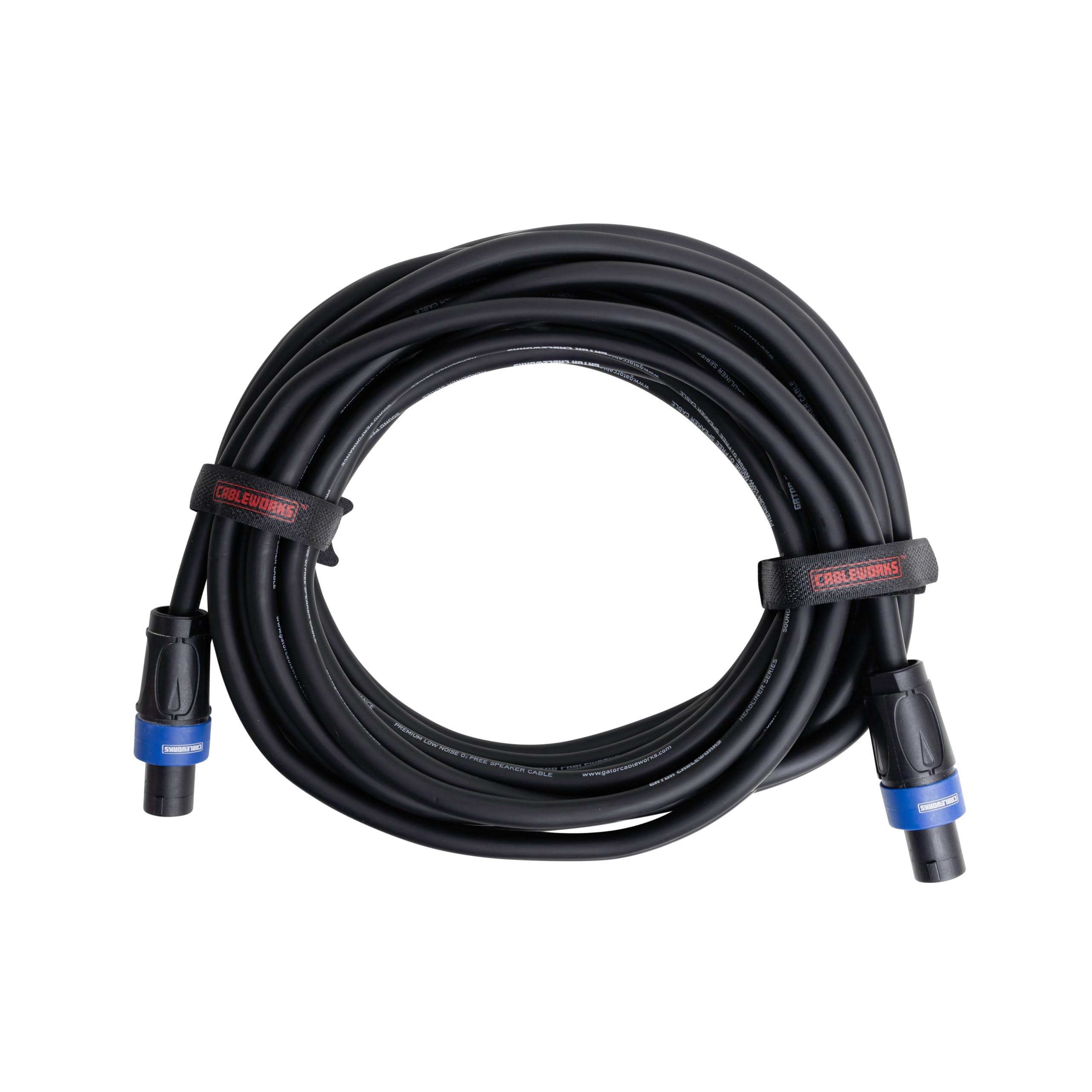 Gator Cableworks By Gator Cases Composer Series Deluxe 50 Foot Twist Lock Connector to Twist Lock Connector Speaker Cable; (GCWC-SPK-50-2TL)