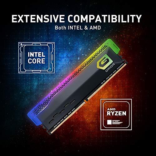 GeIL GeIL Orion RGB DDR4 RAM, 16GB (8GBx2) 3200MHz 1.35V XMP2.0, Intel/AMD Compatible, Long DIMM High Speed Desktop Memory, Hardcore Immersive Gaming/Multimedia Content Creation/Quality Live Streaming