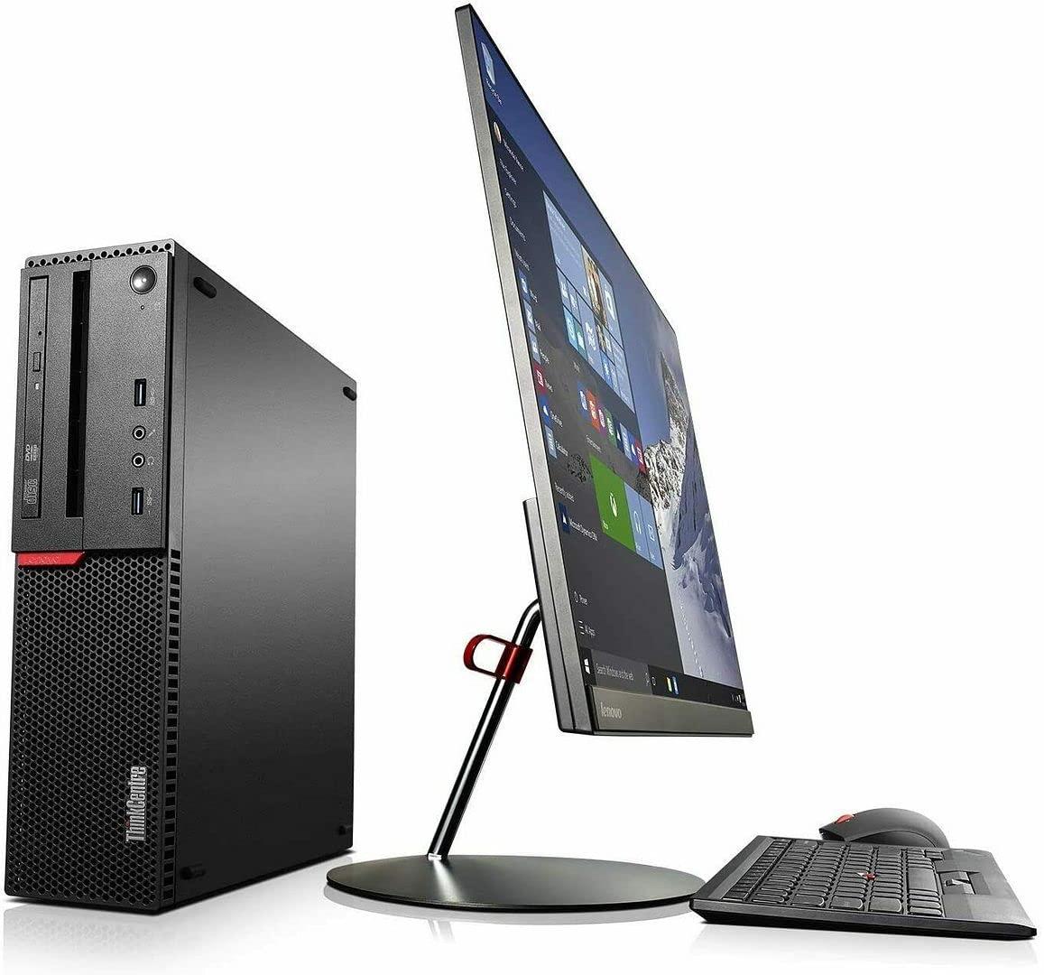Lenovo Lenovo Desktop Computer with Dual Monitors, Intel Core i5 6500 3.2GHz, 16GB RAM, 256GB SSD, 2TB HDD, AC7260 WiFi Bluetooth,DVD-RW,Wireless Keyboard Mouse,Windows 10 Pro (Renewed)