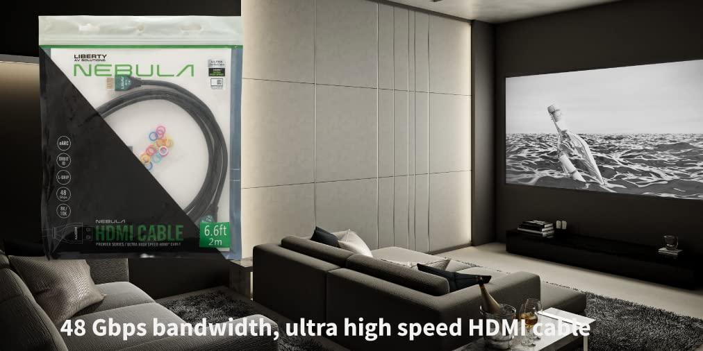 Liberty AV Solutions Liberty's Ultra Series Nebula with Ethernet 48G HDMI Cable 4K, 8K, and 10K Resolutions 1.0 Meter (3 Feet) Cable Length.Laptop, PC, Gaming, Projector, Monitor