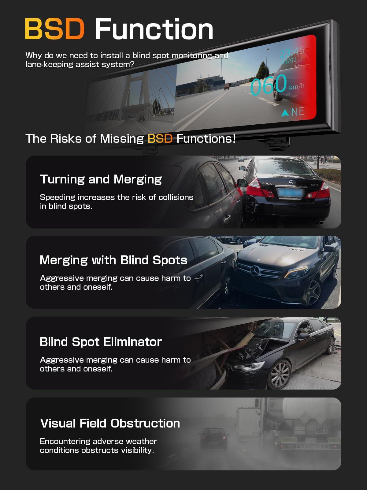 AKEEYO Super Night Vision Rear View Mirror Camera with F1.0 Aperture LensAI Vision RadarBSD HDR/WDRTouch Screen Smart Mirror Dash Cam, Free 32GB Card & GPS,12\" Backup Camera AKEEYO NV-X