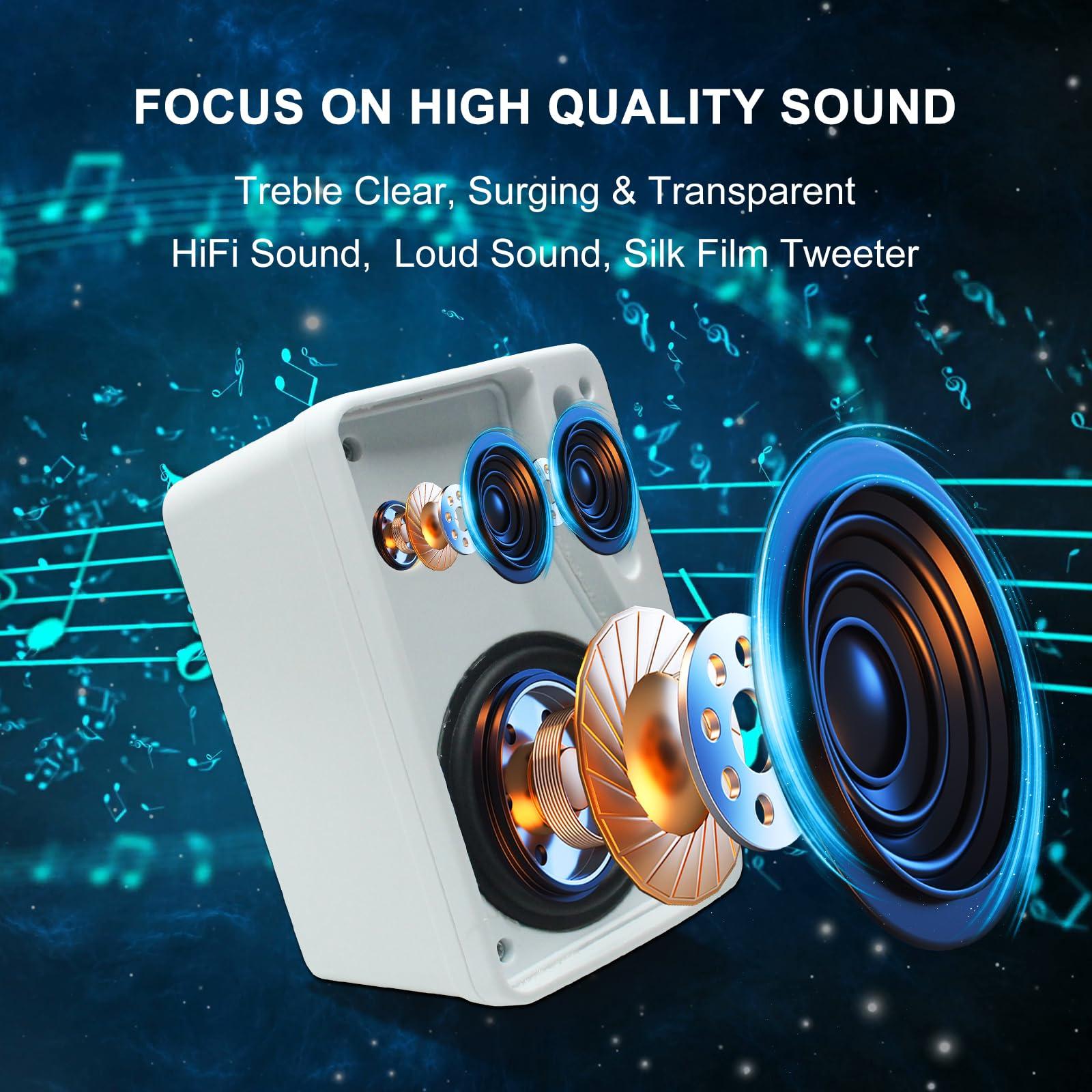 Herdio Herdio 3.5 Inch Passive Outdoor Speakers Wired Waterproof, 200W 3 Way Premium Mountable Wall Mount Speakers with Superior Sound, All-Weather Durability, for Patio Marine Boat Garage Indoor(White Pair)