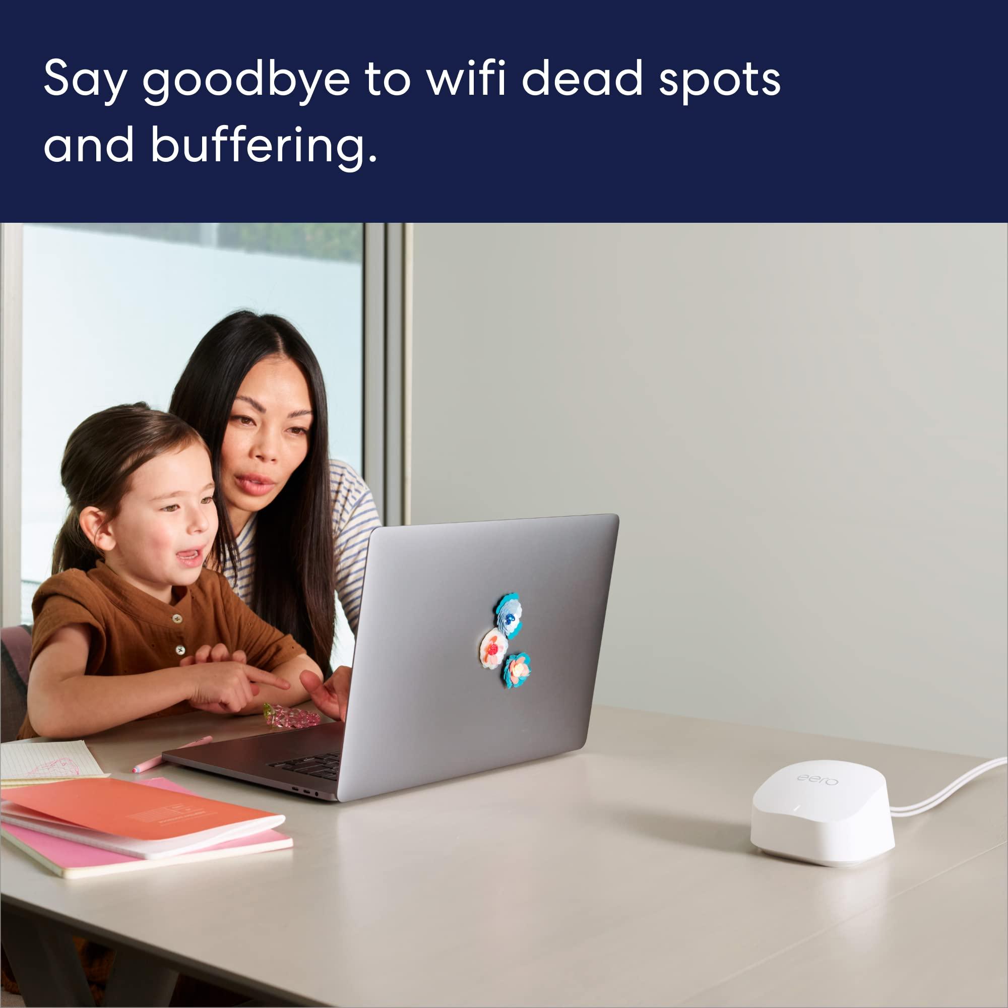 eero Amazon eero 6+ mesh wifi system - Supports internet plans up to a Gigabit, Coverage up to 3,000 sq. ft., Connect 75+ devices, 2-pack