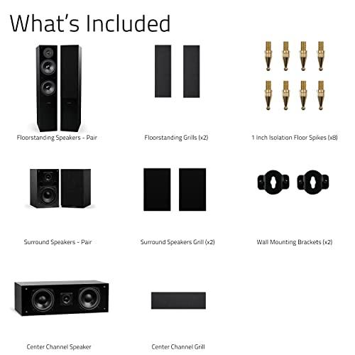 Fluance Fluance Elite High Definition Surround Sound Home Theater 5.0 Channel Speaker System Including Floorstanding Towers, Center Channel and Rear Surround Speakers - Black Ash (SXHTB-BK)