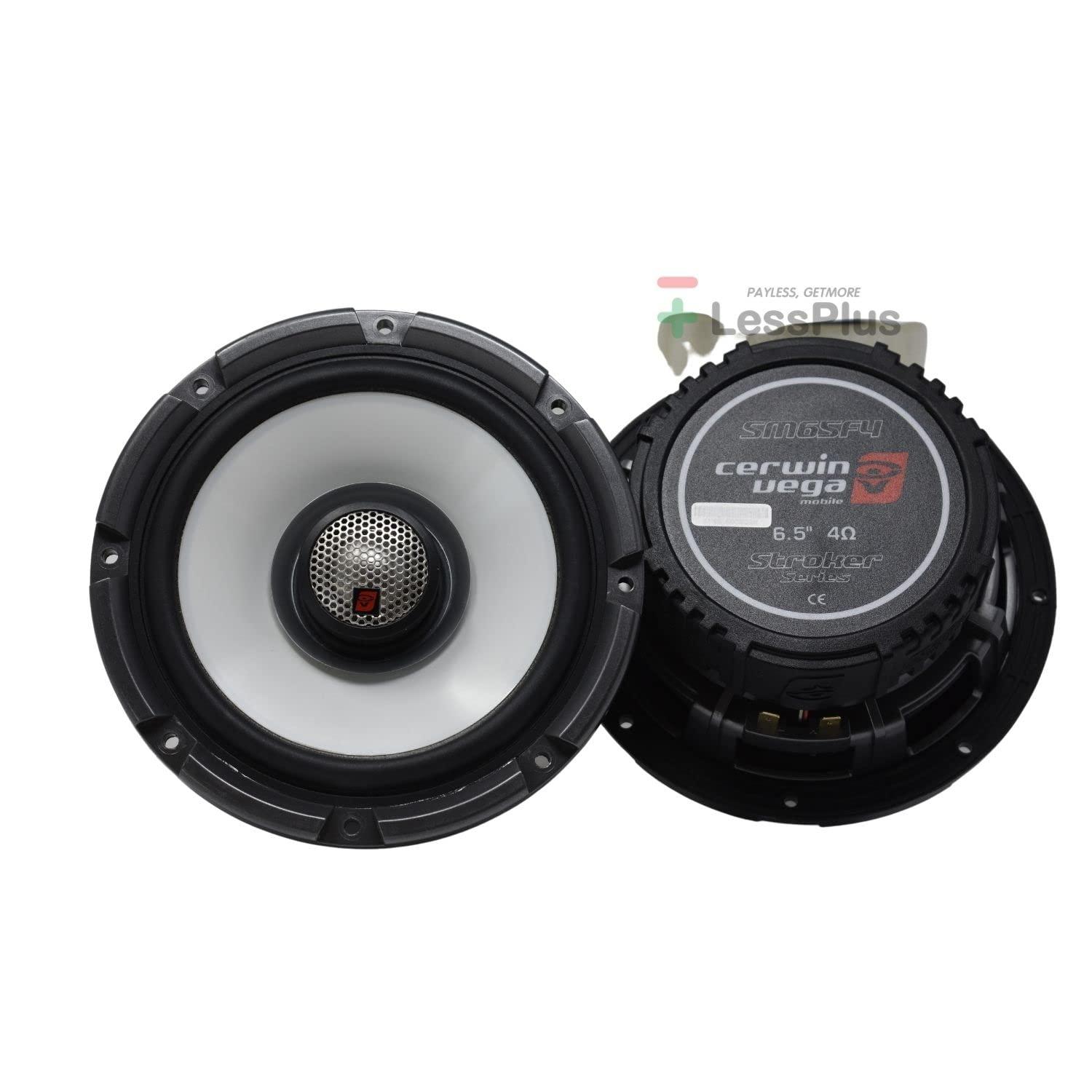 Cerwin Vega Mobile CV Cerwin Vega SM65F4 6.5 4 450W Max / 100W RMS 2-Way Coaxial Speaker w/Flush Mount 1 Titanium Dome Tweeter (Pair)