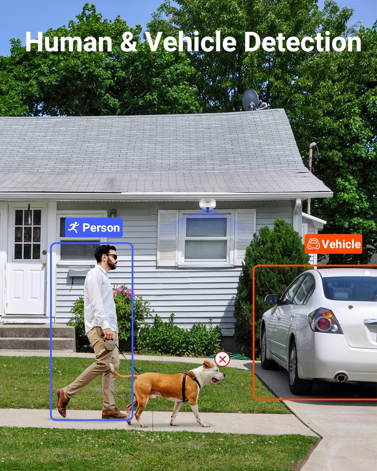 ANNKE ANNKE H800 4K Home Security System, H.265+ 12MP PoE NVR, 4pcs 8MP Dome Camera, AI Human Vehicle Detection,IP67 Waterpoof Outdoor Security Camera with Audio, Color Night Vision (3TB HDD)