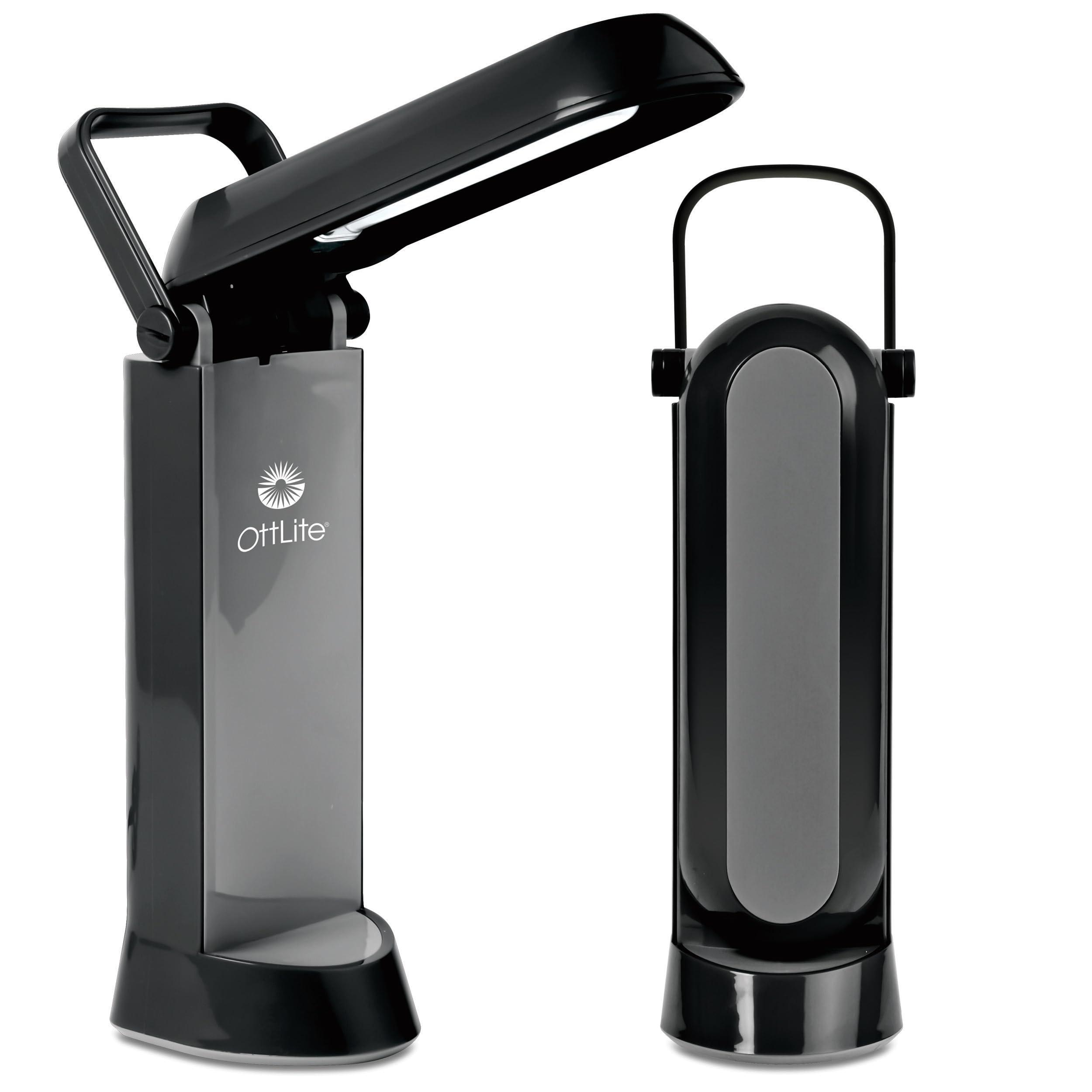OttLite OttLite Folding Task Lamp, Black Multi-Position Shade, Fold-Up Design, Portable Handle, Low Heat, Low Glare Illumination, Fits Desks & Workstations