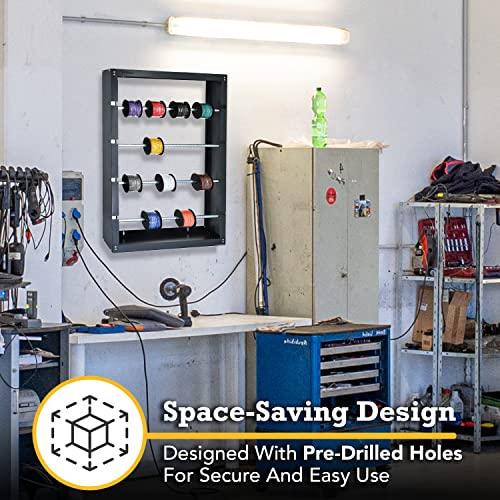 AdirPro AdirPro Wire Spool Rack - Superior Strength Wire/Cable Dispenser - Conduit Display & Storage for Electrical Industrial & Retail Use (4 Rods, Grey)