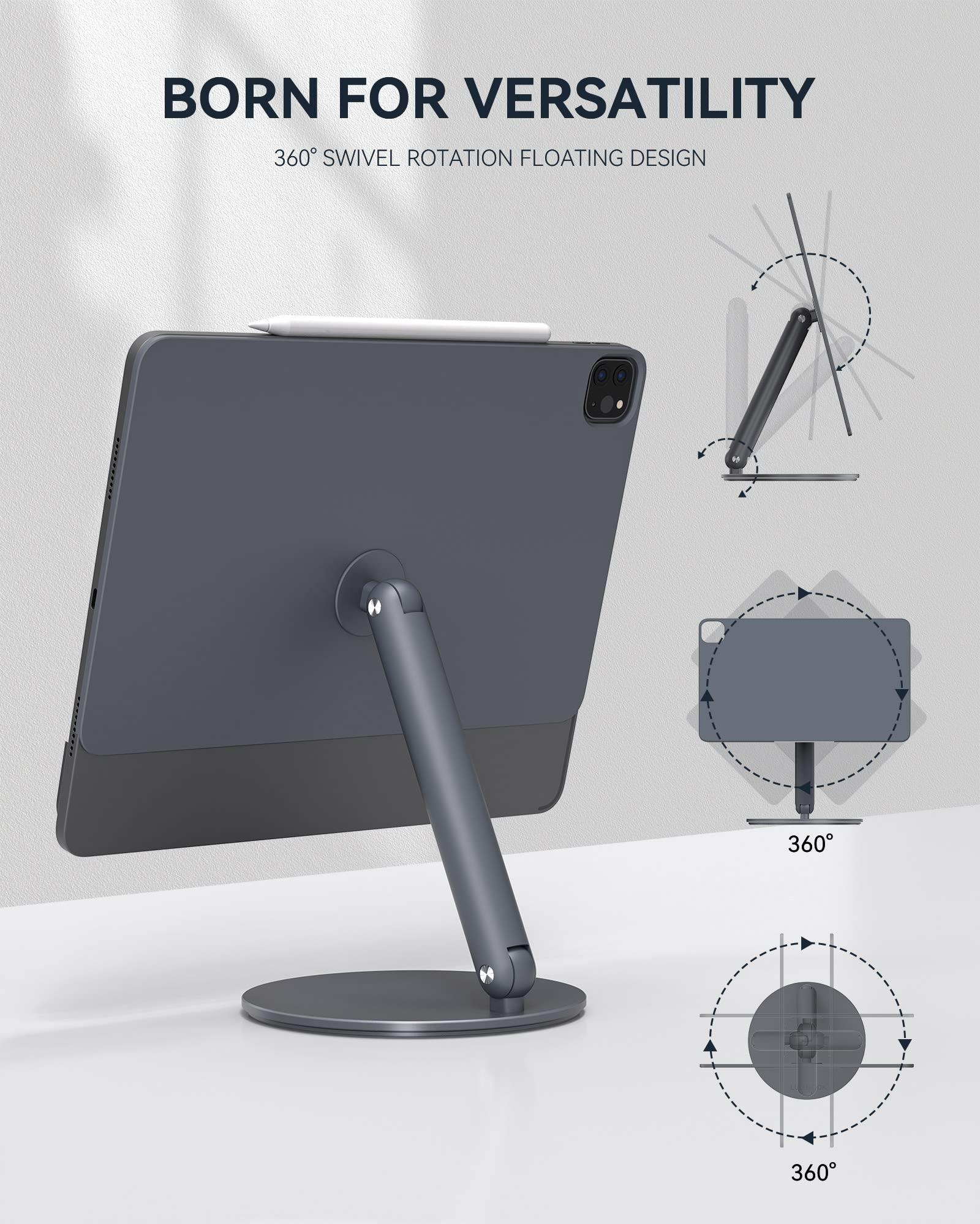LULULOOK LULULOOK Magnetic iPad Stand for iPad Pro 12.9'', iPad Air 13" M2 (2024), 360 Rotating Aluminum Alloy Tablet Stand for Desk Foldable iPad Holder for iPad Pro 12.9'' 6th/5th/4th/3rd, iPad Air 13 inch