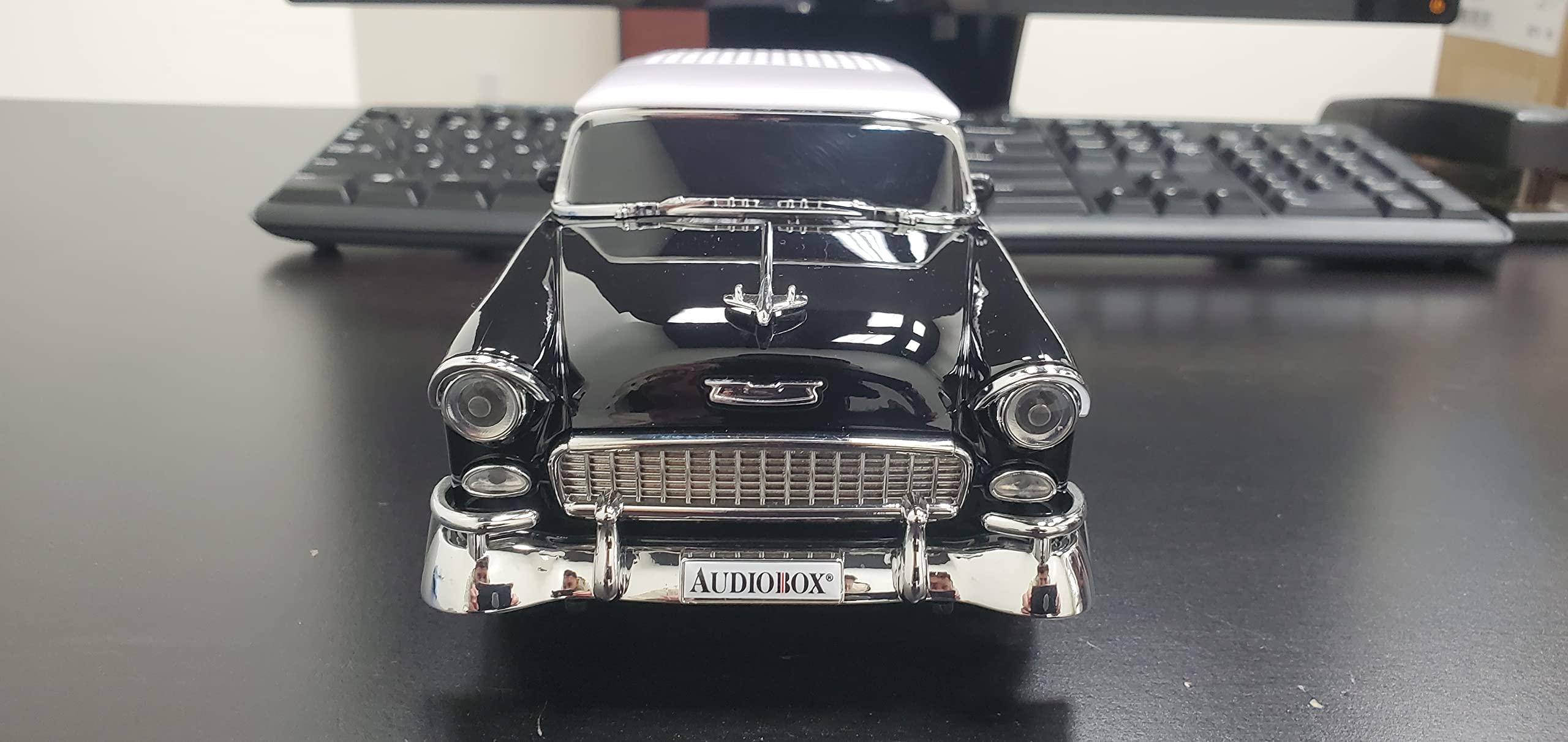 Audiobox Audiobox 1955 Bel Air Bluetooth Speaker Car Replica Retro Ride with FM Radio, USB, SD, AUX Input for Office, Home, Garage (Black)