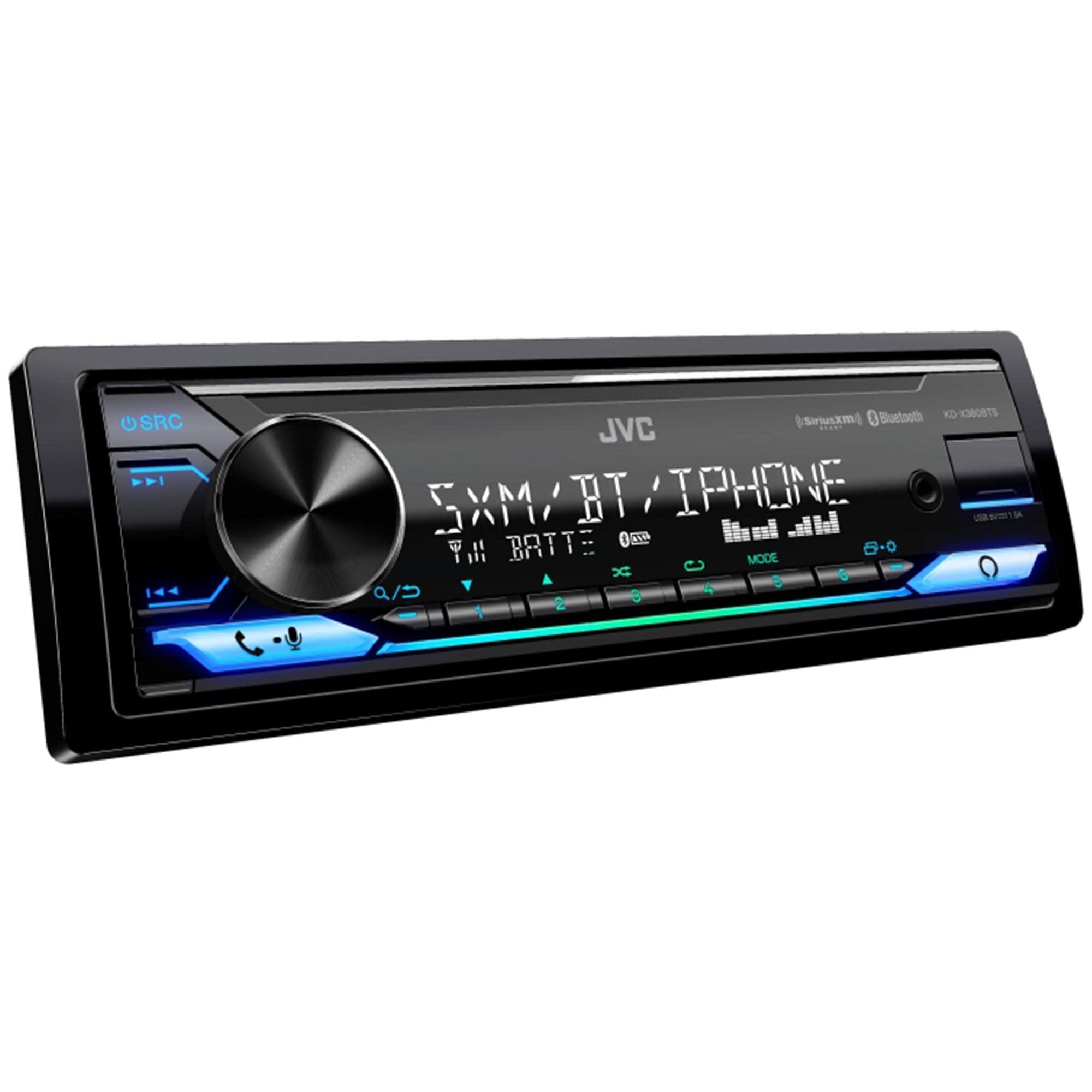 JVC JVC KD-X380BTS Digital Media Receiver Featuring Bluetooth / USB/SiriusXM/Amazon Alexa / 13-Band EQ/Variable-Color Illumination/JVC Remote App Compatibility with 1 Pair JVC CS-DF620 6.5" Coax