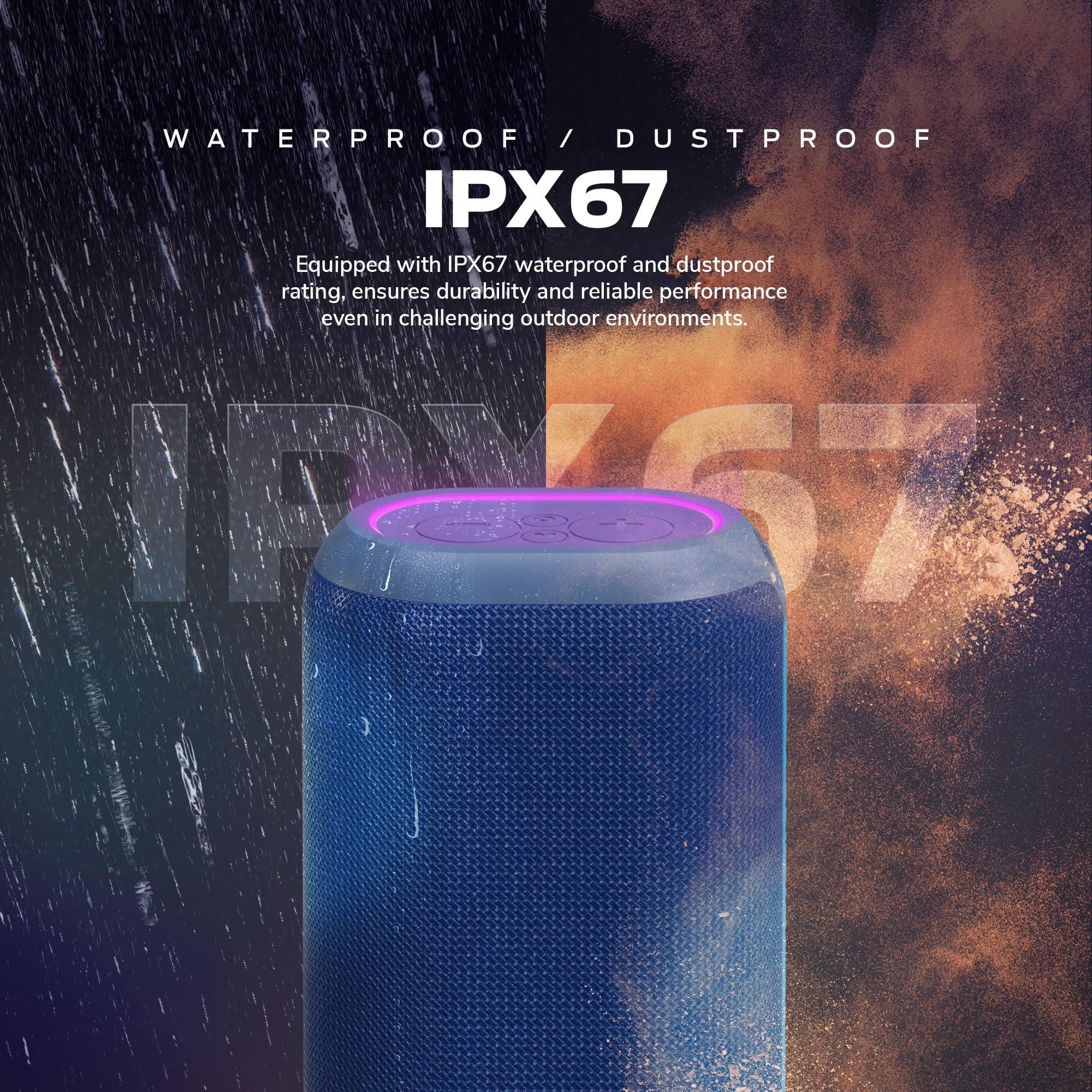 Monster Monster DNA One Portable Bluetooth Speaker, Loud Portable Speaker with 360 Bass Sound and 10W Qi Certified Wireless Charging Pad, IP67 Waterproof- for Travel, Indoor and Outdoor Use