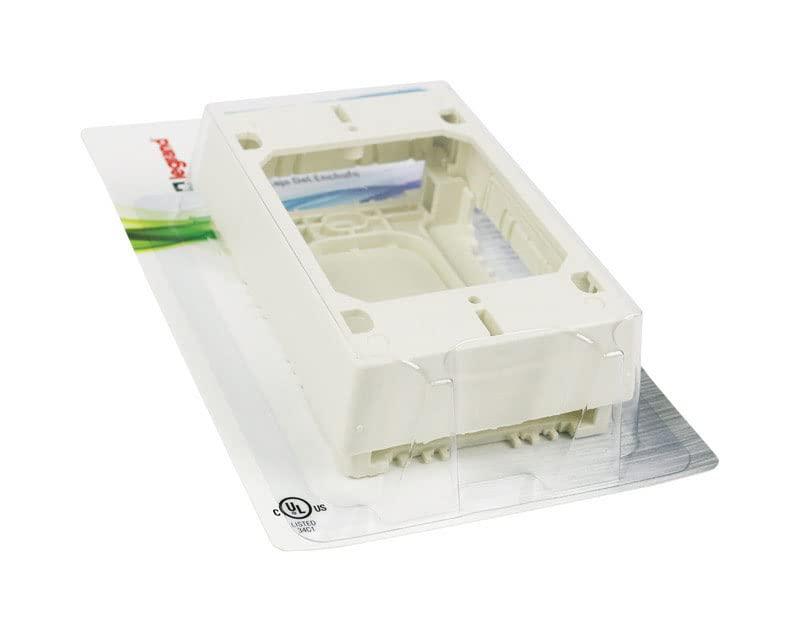 Wiremold Legrand Wiremold NM2 Nonmetallic Plastic Raceway for Extending Power, 1 Gang Outlet Box, 1" Deep, Ivory (1 Pack)