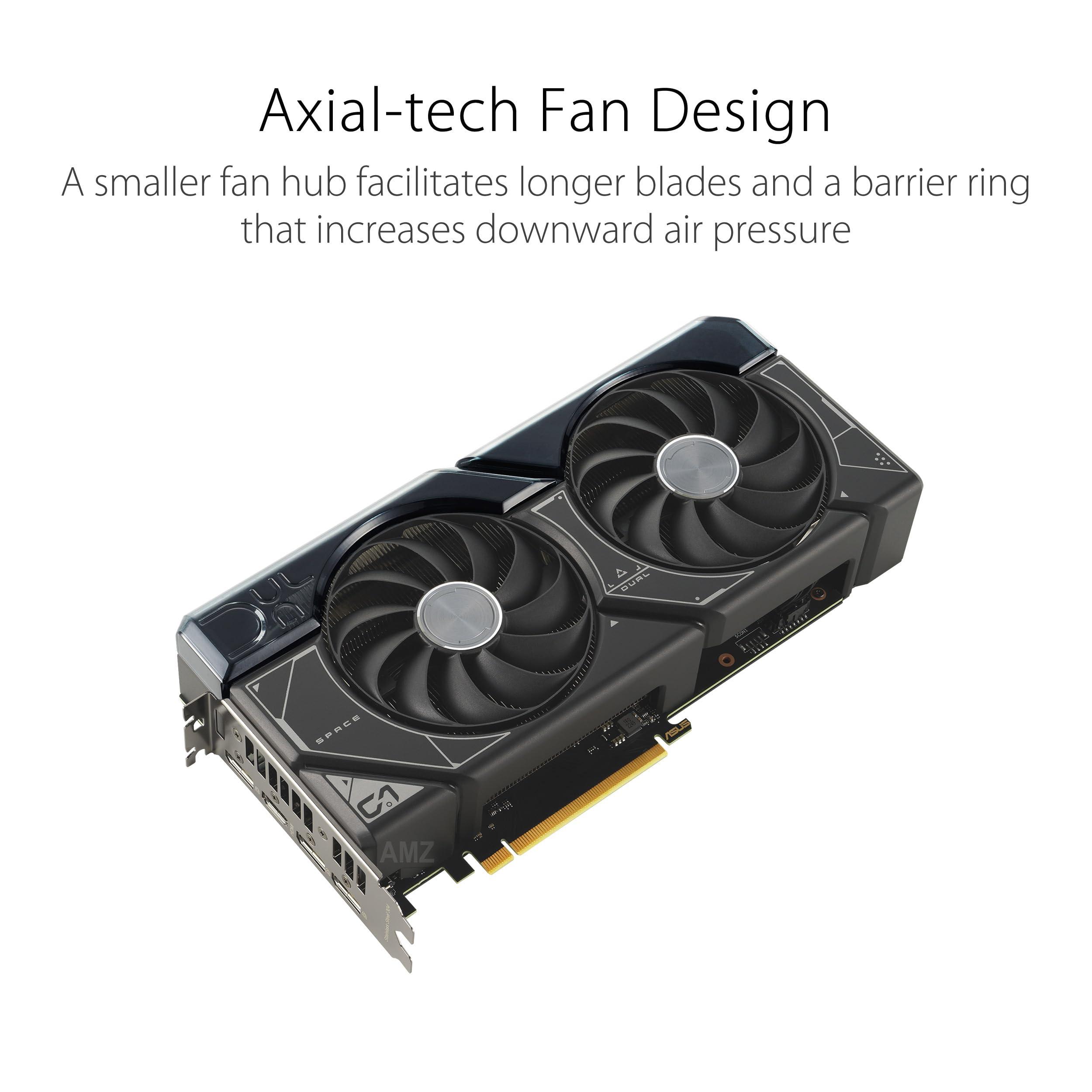 ASUS ASUS Dual GeForce RTX 4070 Super Graphics Card (PCIe 4.0, 12GB GDDR6X, DLSS 3, HDMI 2.1, DisplayPort 1.4a, 2.56-Slot Design, Axial-tech Fan Design, Auto-Extreme Technology, and More)