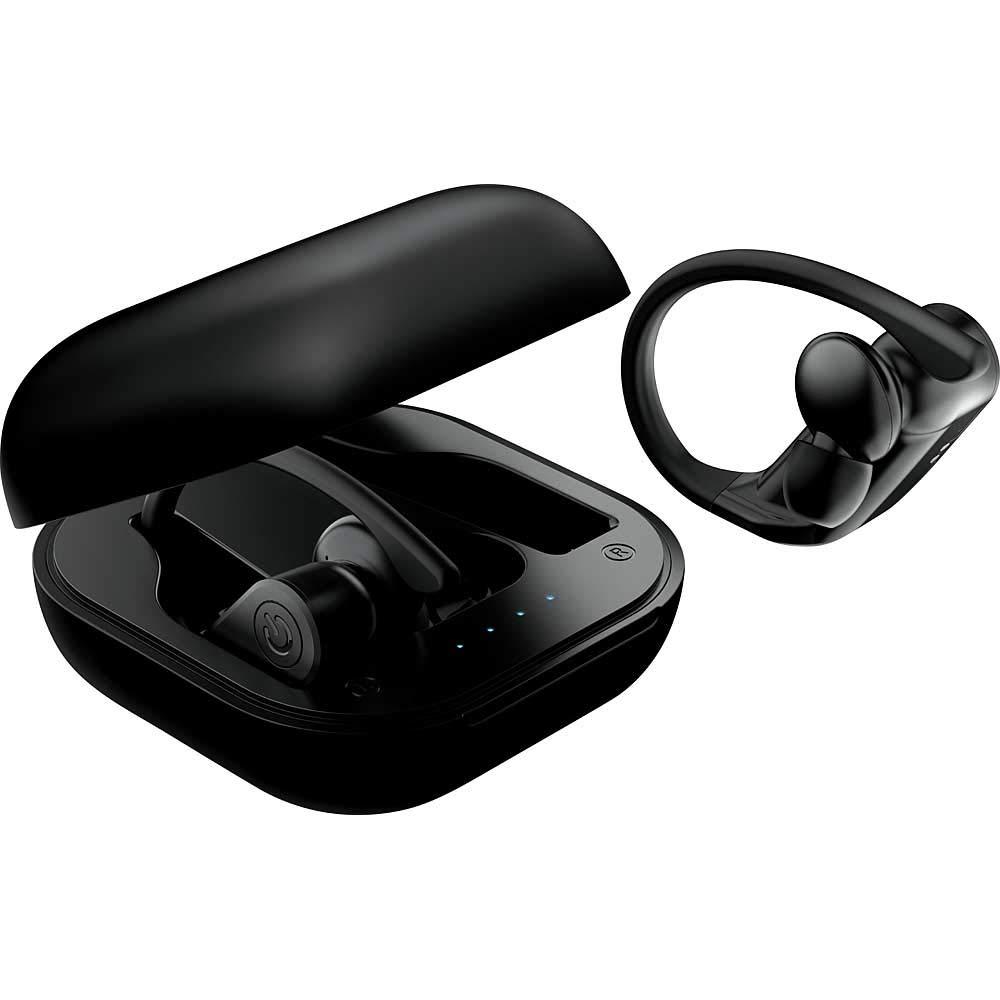Coby COBY True Wireless Sport Earbuds 15 Hours, Charging Case, Playback Controls, Siri and Google Assistant, Auto Bluetooth 5.3 Pairing, for Gym, Running, Workout - Works with iPhone, Android, iPad (Black)