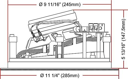 Earthquake Sound Earthquake Sound ECS-SS82 SweetSpot 2-way Edgeless In-Ceiling Speaker, Fixed 20 Degree 8\" Woofer, 1\" Swiveling Silk Dome Neodymium Tweeter, 3dB Bass/Treble Tonal Controls, Single, White