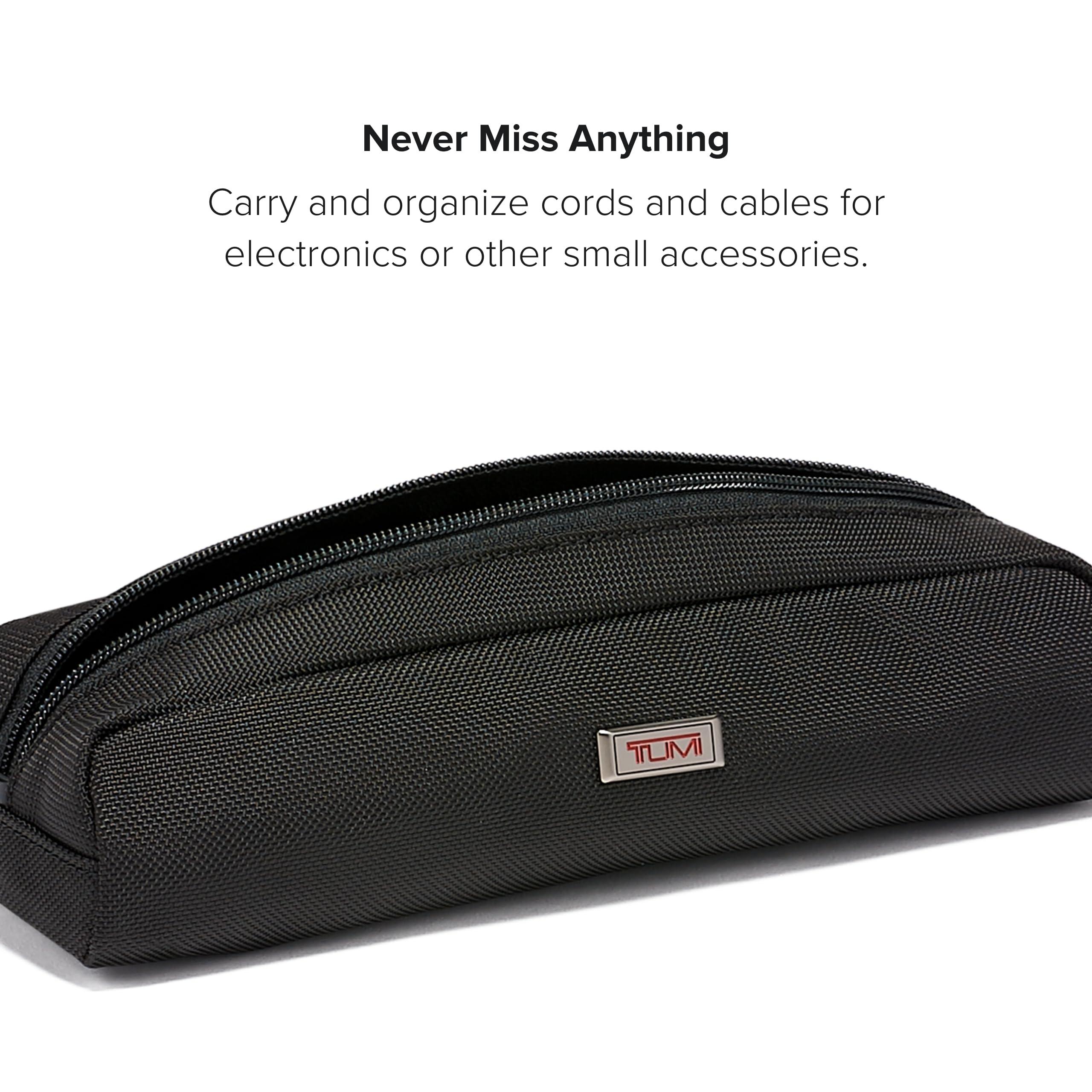 TUMI TUMI - Alpha Electronic Cord Pouch - Travel Tech Pouch Organizer for Cord, Cable, Charger & Accessories - Zip Entry - Black