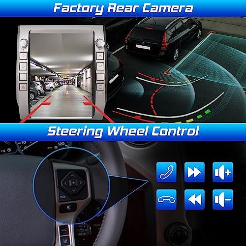 Cidava Cidava T-Style Car Radio, CarPlay Stereo for Toyota Tundra 2014-2021, 12.1 Inch Android Head Unit Replacement Support Wired and Wireless Car Play/Android Auto, AM/FM Radio, Back-Up Camera