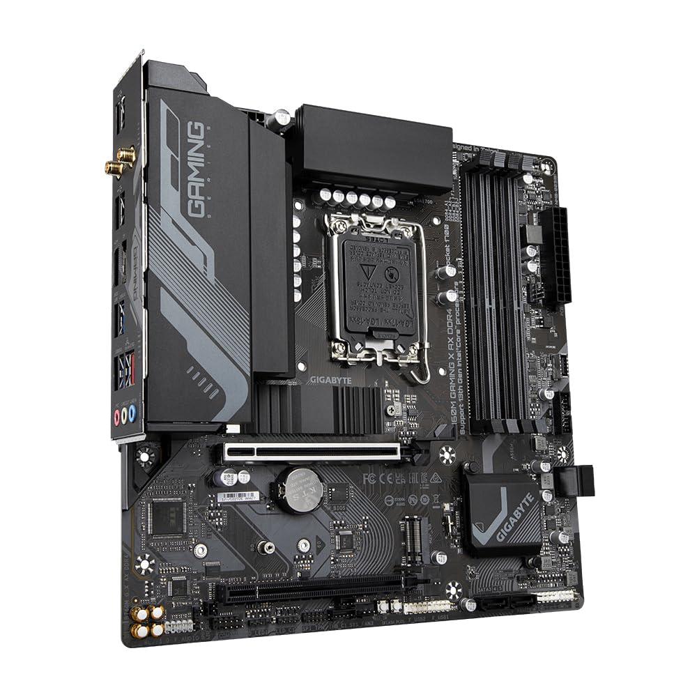 GIGABYTE GIGABYTE B760M Gaming X AX DDR4 Intel LGA 1700 m-ATX Motherboard, 4x DDR4 ~128GB, 2x PCI-E x16, 2x M.2, 4x SATA, 3x USB 3.2, 5x USB 2.0