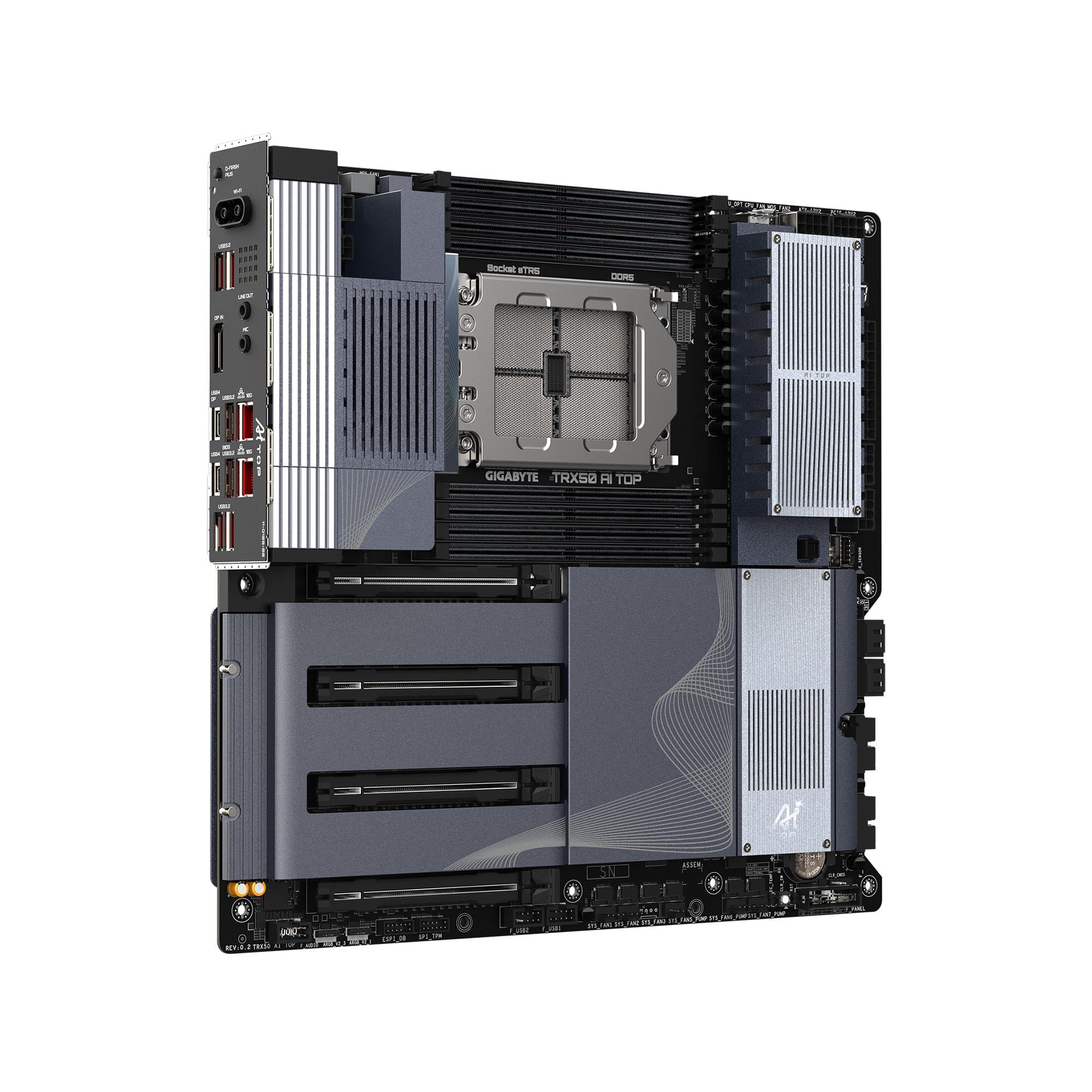 GIGABYTE GIGABYTE TRX50 AI TOP sTR5 AMD TRX50 EATX Motherboard - DDR5, PCIe 5.0 M.2, PCIe 5.0, USB4 Type-C, Wi-Fi 7, Marvell 10GbE