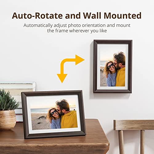Dragon Touch Dragon Touch Digital Picture Frame WiFi 10 inch IPS Touch Screen Digital Photo Frame Display, 32GB Storage, Auto-Rotate, Share Photos via App, Email, Cloud, Classic 10 Brown, PUUDUU