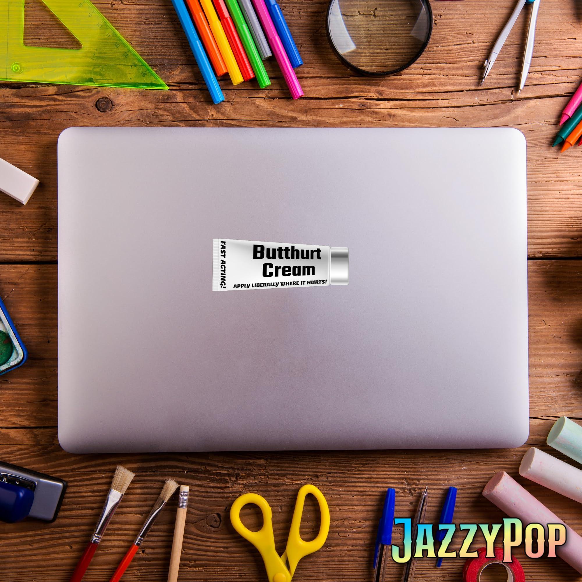 Generic 3\" Set of 3 Butt hurt Butthurt cream Laminated STICKERS funny joke prank gift for friend family coworker Laminated Stickers