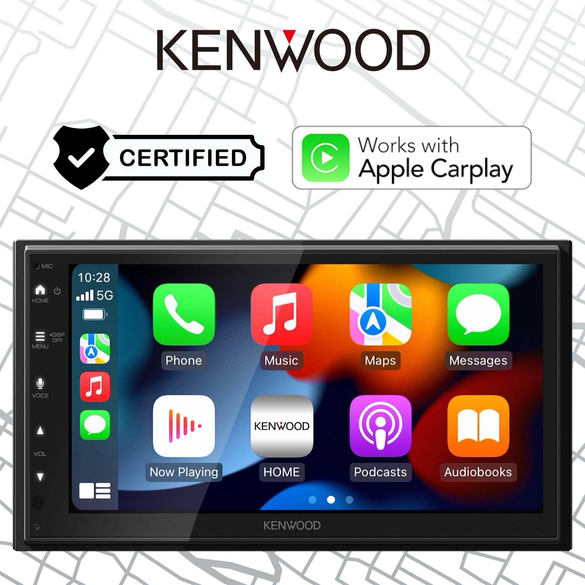 Kenwood KENWOOD DMX4710S Digital Car Stereo (50W x 6-Ch), Apple CarPlay & Android Auto Compatible, Bluetooth-Enabled Head Unit with 6.8" LCD Display, Single DIN Touchscreen Car Stereo with USB Mirroring