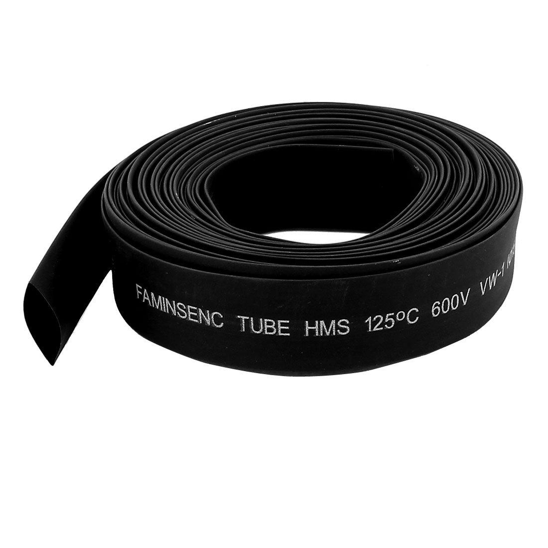 uxcell Diameter 15mm Black Polyolefin Insulation Heat Shrink Tubing 8M Length