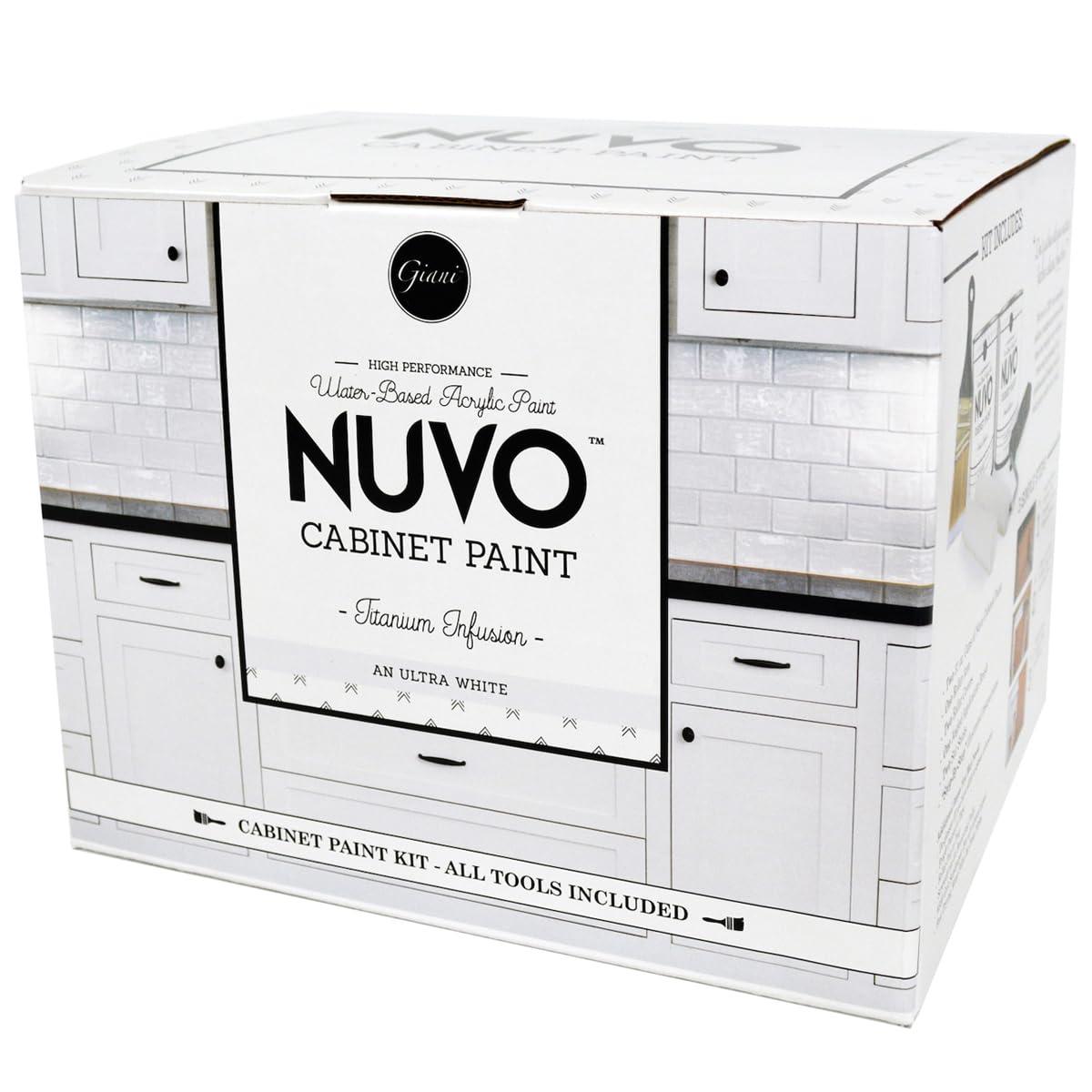 Nuvo Nuvo Titanium Infusion Cabinet Makeover Kit - Easy DIY 7-Piece Set, Brilliant White, Long-Lasting Finish