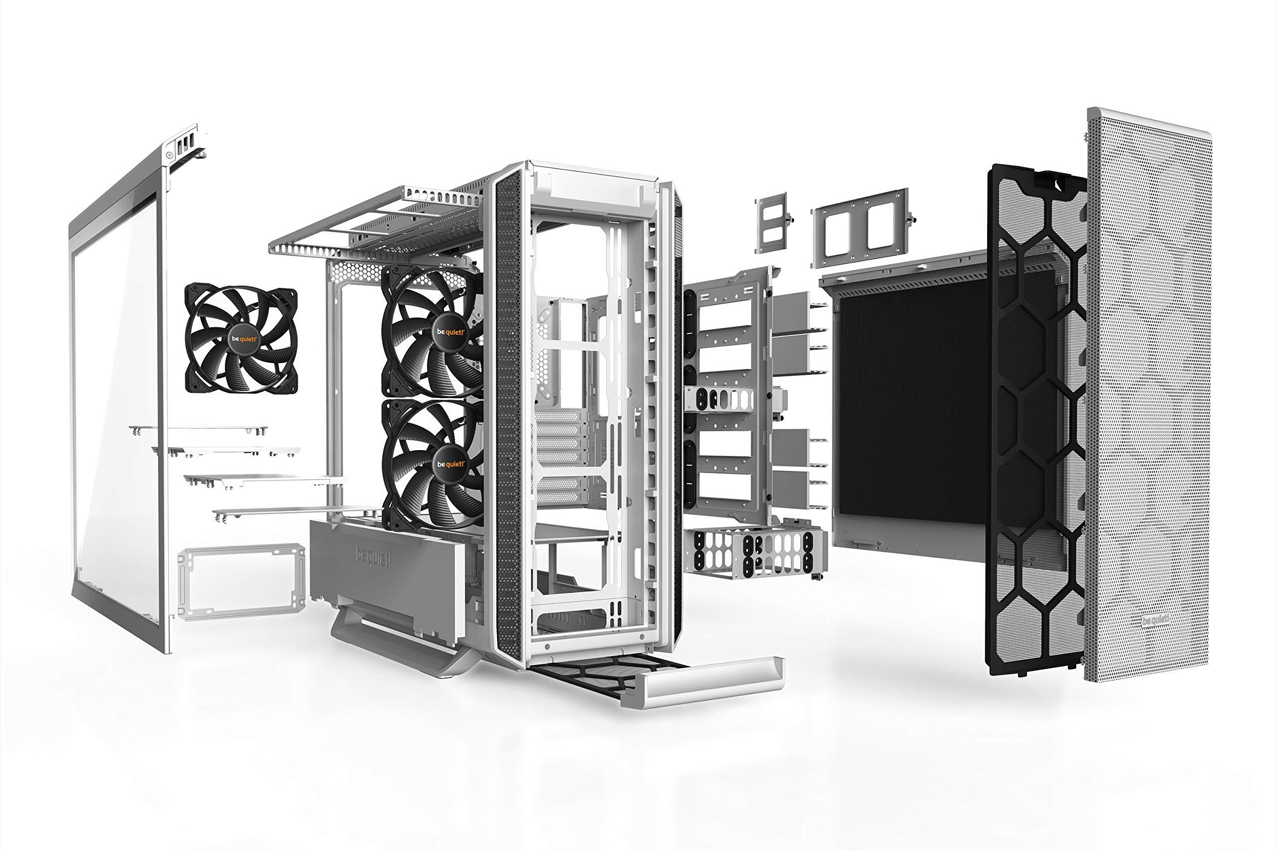 be quiet! be quiet! Silent Base 802 Window ATX Midi Tower PC Case| 3 Pre-Installed Pure Wings 2 Fans | Sound Insulated | Tempered Glass Window | White