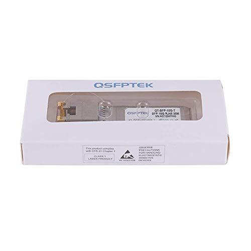 QSFPTEK 10GBASE-T SFP+ to RJ45 Transceiver, 10G Ethernet Copper Module, Optical SFP RJ 45 10Gb T Mini-GBIC Compatible with Cisco SFP-10G-T-S, Ubiquiti UF-RJ45-10G, Mikrotik, Supermicro, Fortinet, up to 30m