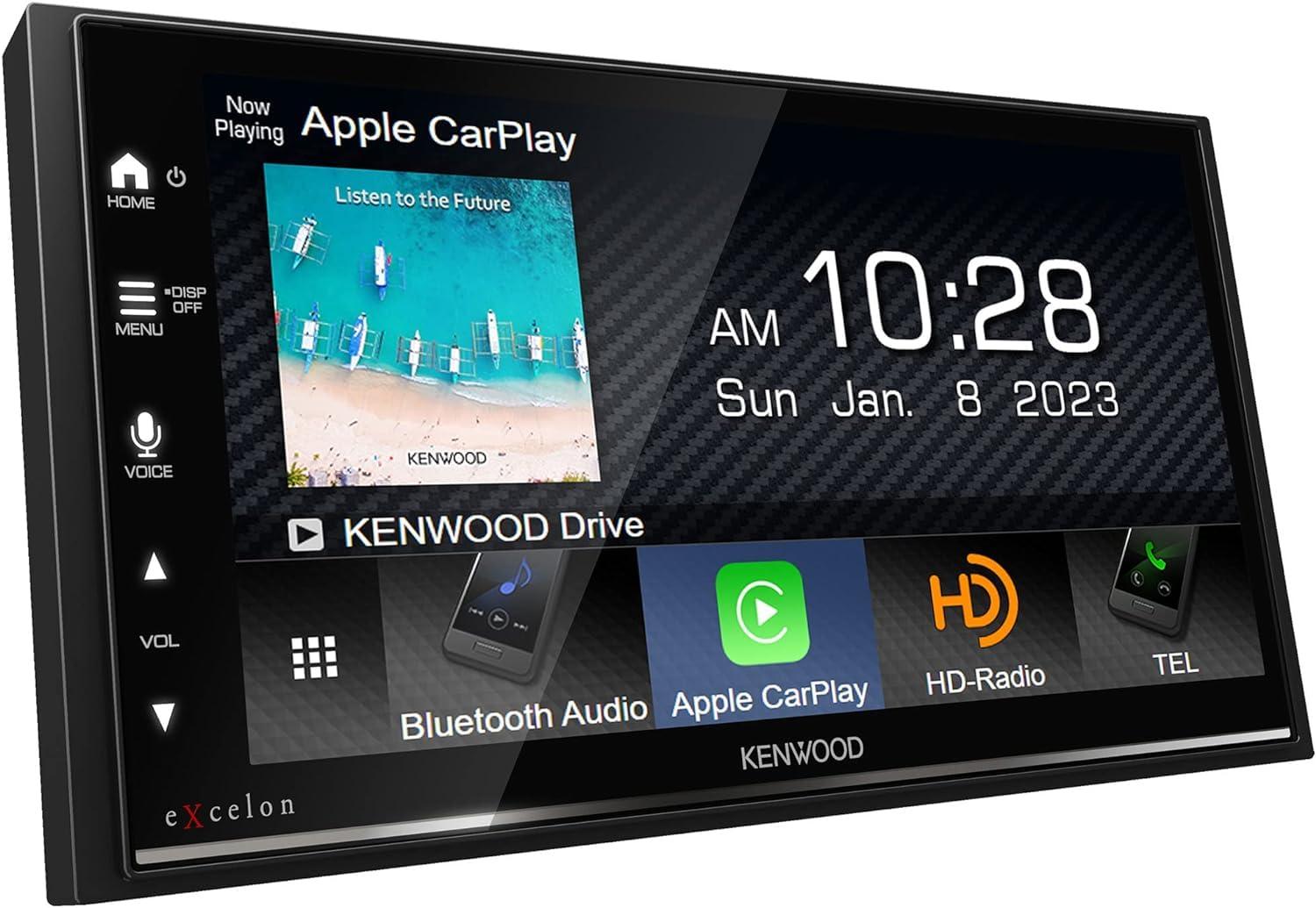 Kenwood KENWOOD DMX809S eXcelon 6.95-Inch Capacitive Touch Screen, Car Stereo, Wireless and Wired CarPlay and Android Auto, Bluetooth | Plus KENWOOD CMOS-240U Universal Backup Camera