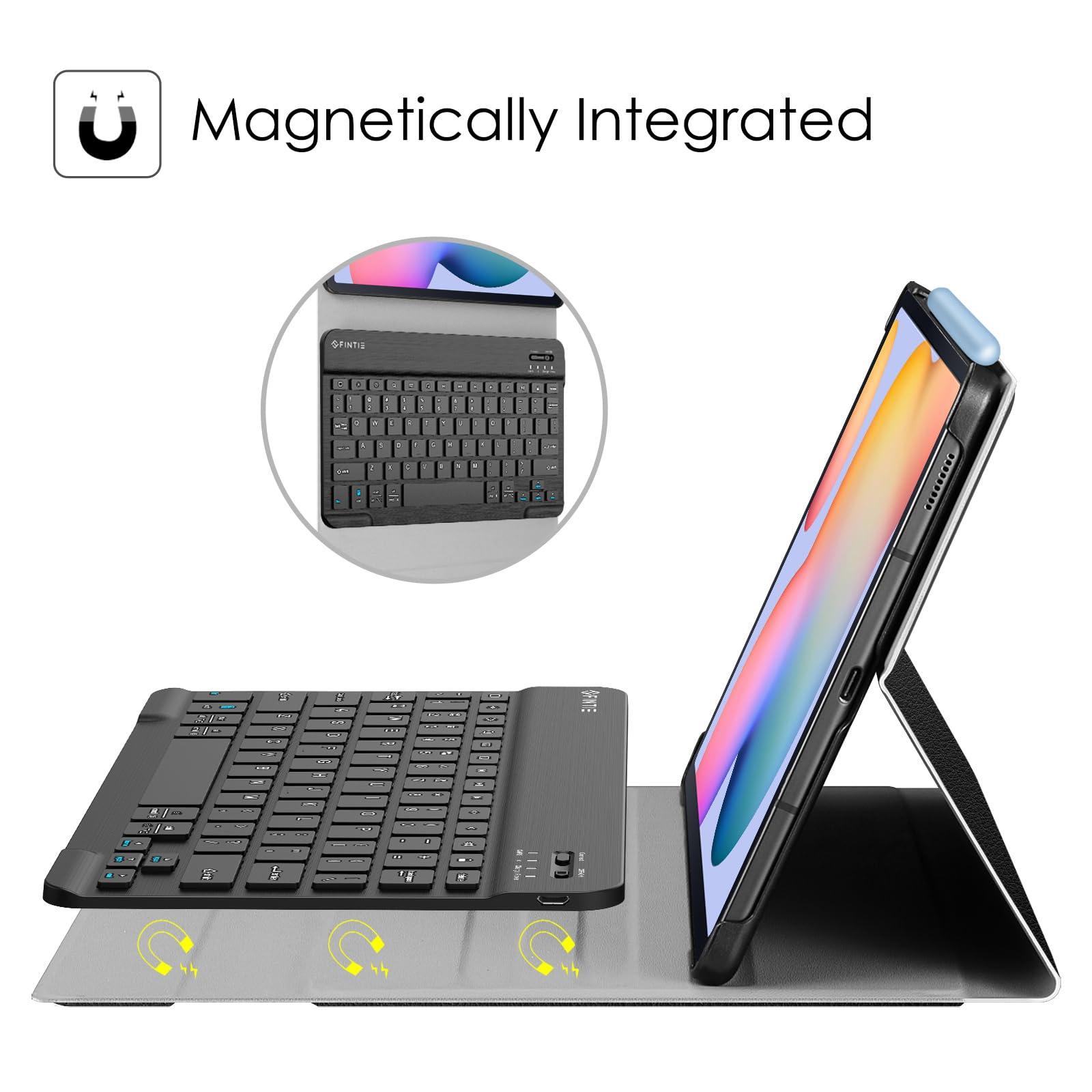 Fintie Fintie Bundle: Case for Samsung Galaxy Tab S6 Lite 10.4 inch 2024/2022/2020, Slim Stand Cover with Detachable Wireless Bluetooth Keyboard + 2-Pack 9H Tempered Glass Screen Protector