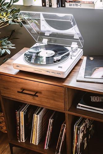 Crosley Crosley T400D-WH Fully Automatic Bluetooth 2-Speed Turntable Record Player with Built-in Preamp, White