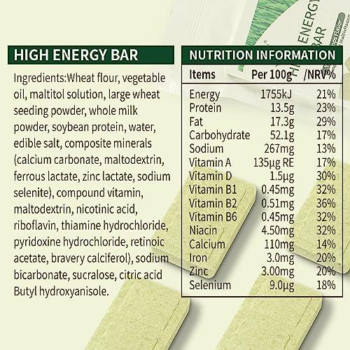 BDH Emergency Food Ration Bars, Crops Flavor Survival Energy Bar Supply for Outdoor Camping Emergency Snowstorm Earthquake Disaster Preparedness Food with 20 Years Long Self Life, 120g/bar