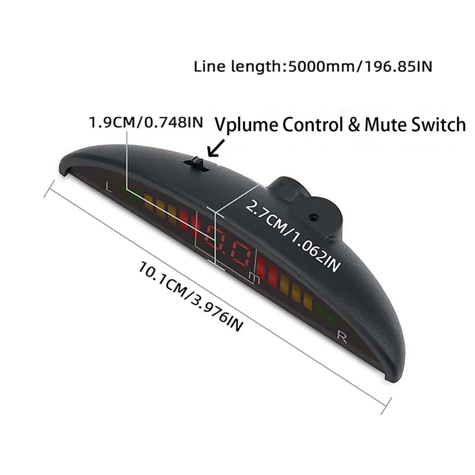 SANDETOUN SANDETOUN Reverse Sensor for Car Parking Sensor Kit Backup Sensor for Car Adjustable Volume Parking Sensor Compact and Easy to Install Affordable Backup Sensor Kit Enhanced Safety for DriversWhite
